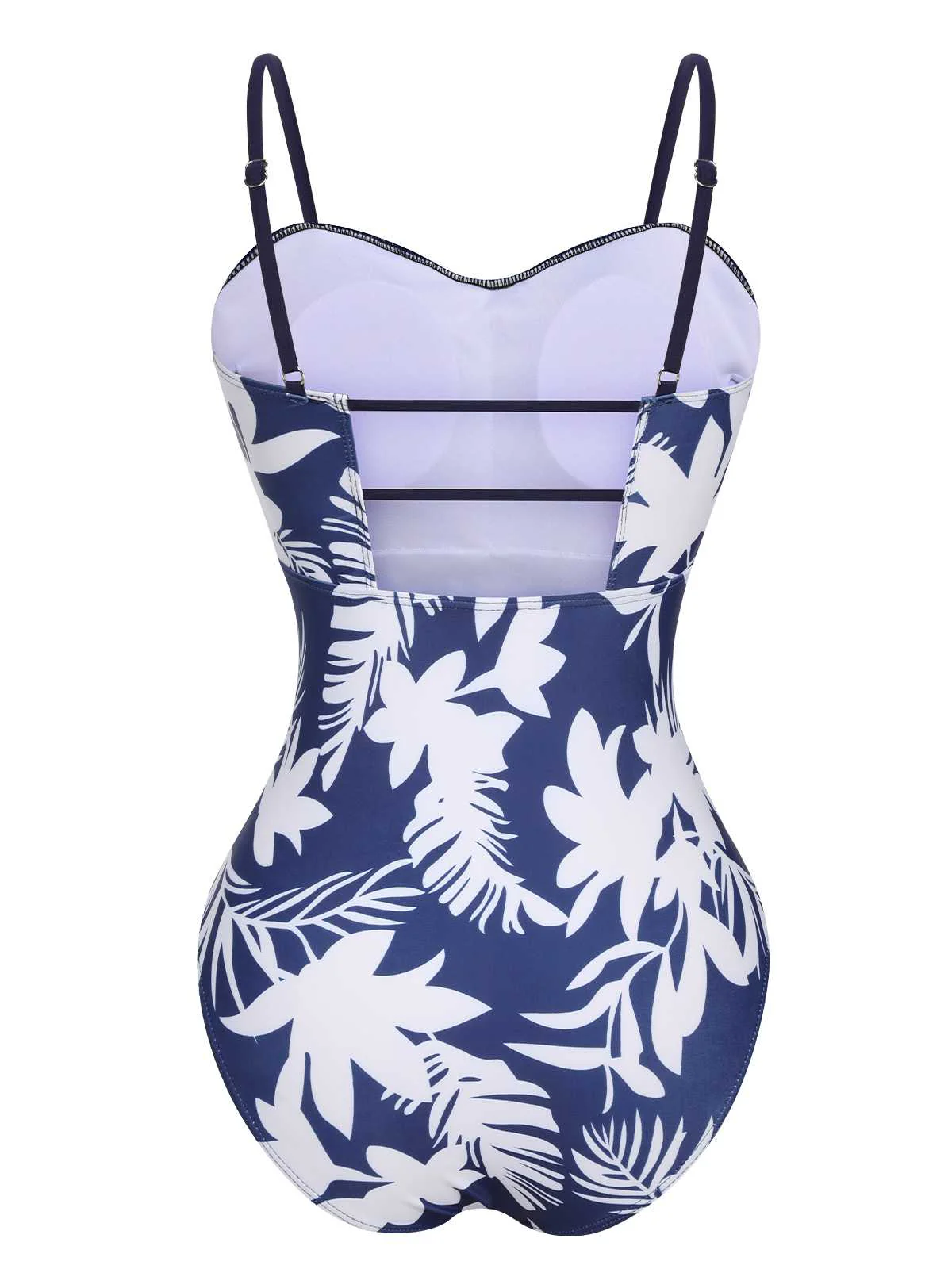 Maillot de bain une pièce à bretelles spaghetti et motifs végétaux des années 1960 - Image 3