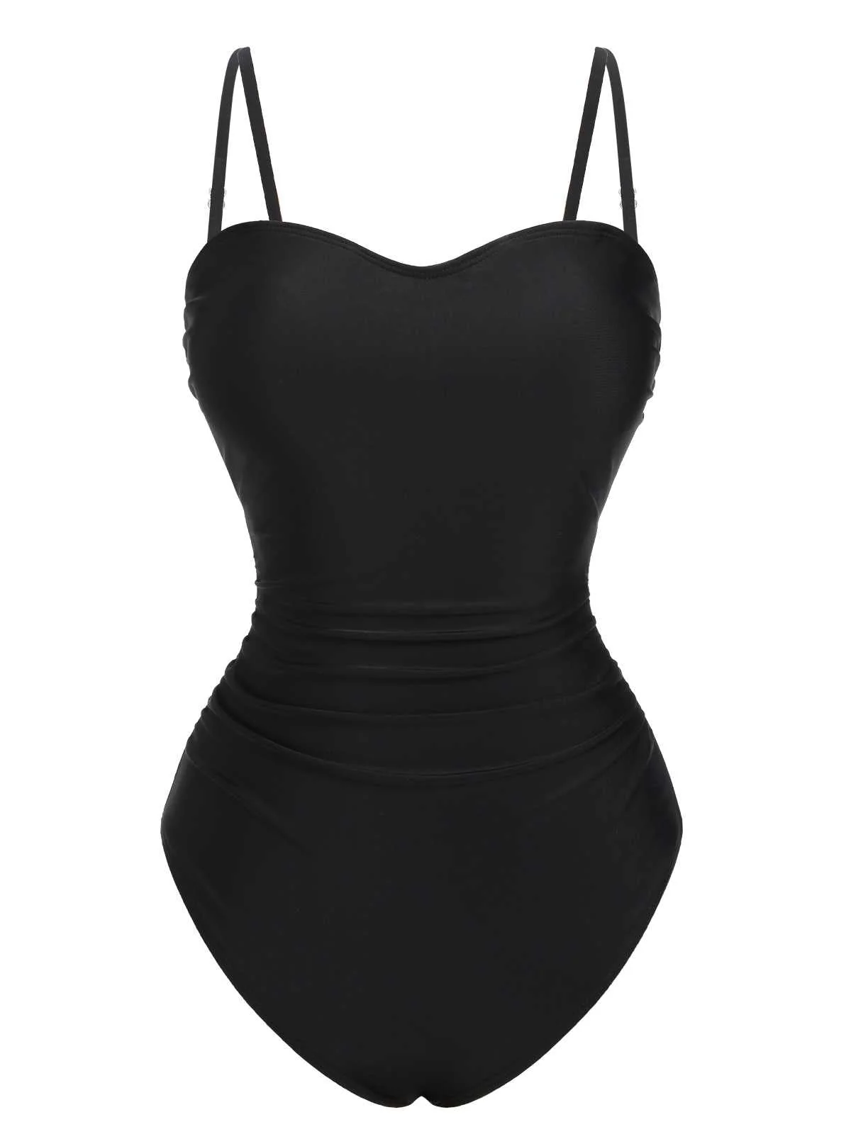 Maillot de bain une pièce à bretelles spaghetti et motifs végétaux des années 1960 - Image 5