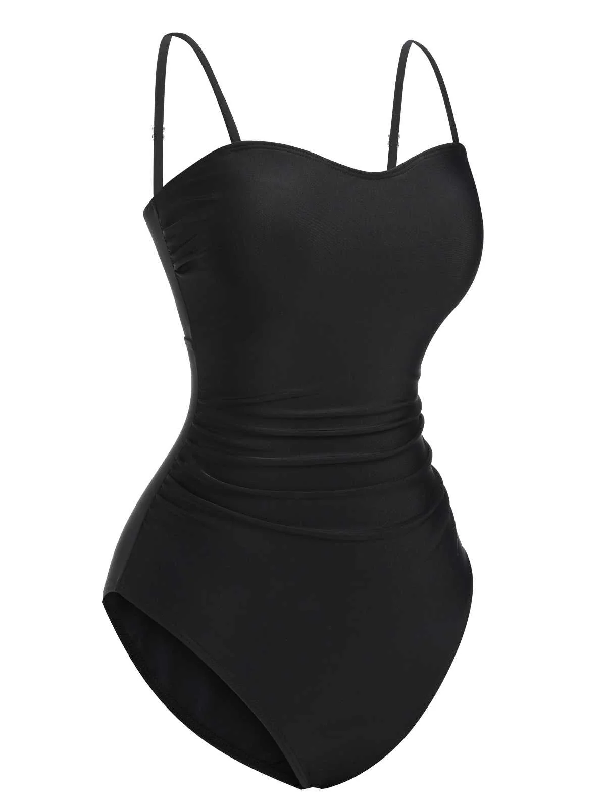 Maillot de bain une pièce à bretelles spaghetti et motifs végétaux des années 1960 - Image 6