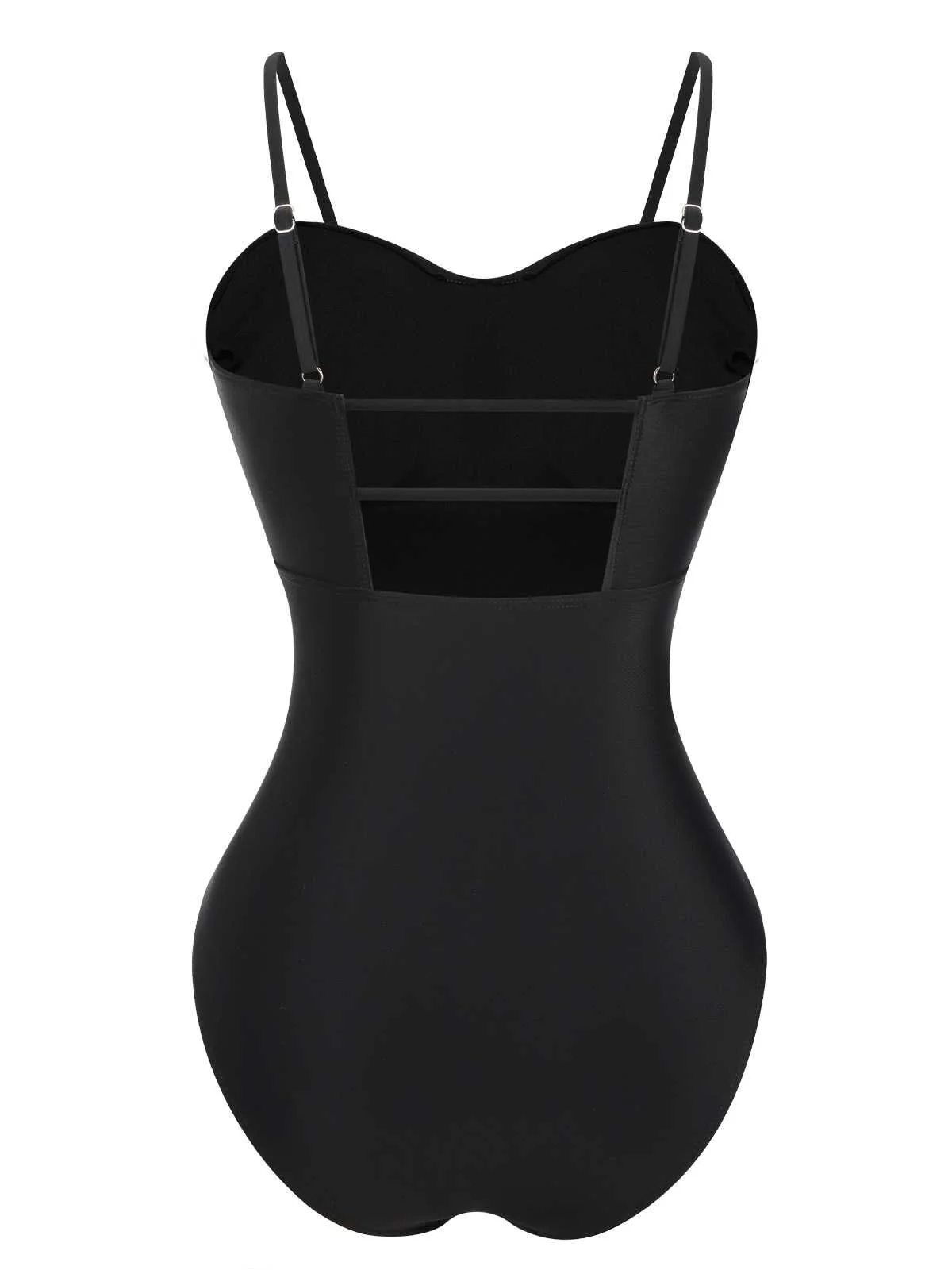 Maillot de bain une pièce à bretelles spaghetti et motifs végétaux des années 1960 - Image 7