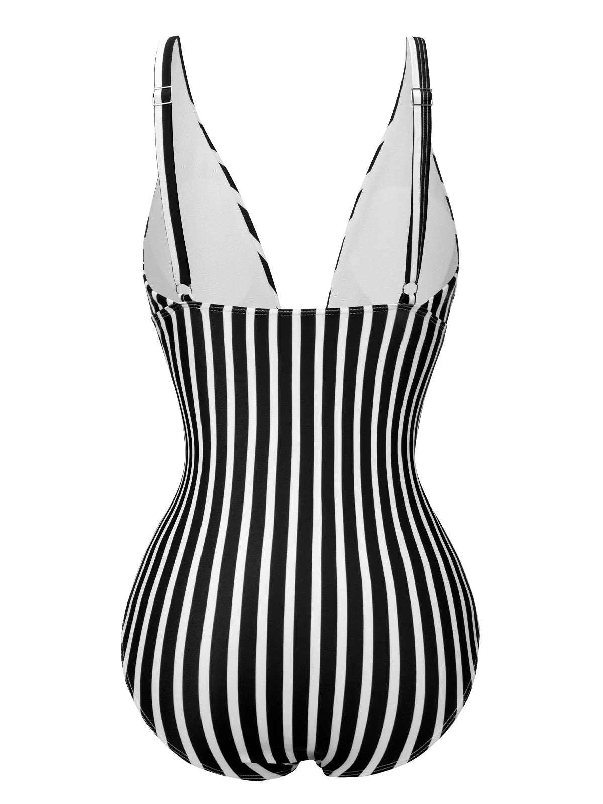 Maillot de bain une pièce à rayures et bretelles spaghetti des années 1950 - Image 10