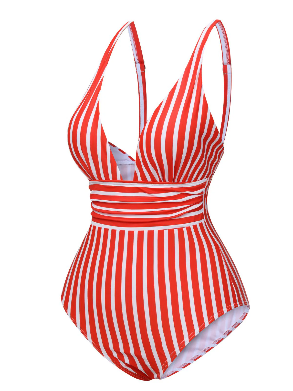 Maillot de bain une pièce à rayures et bretelles spaghetti des années 1950 - Image 4