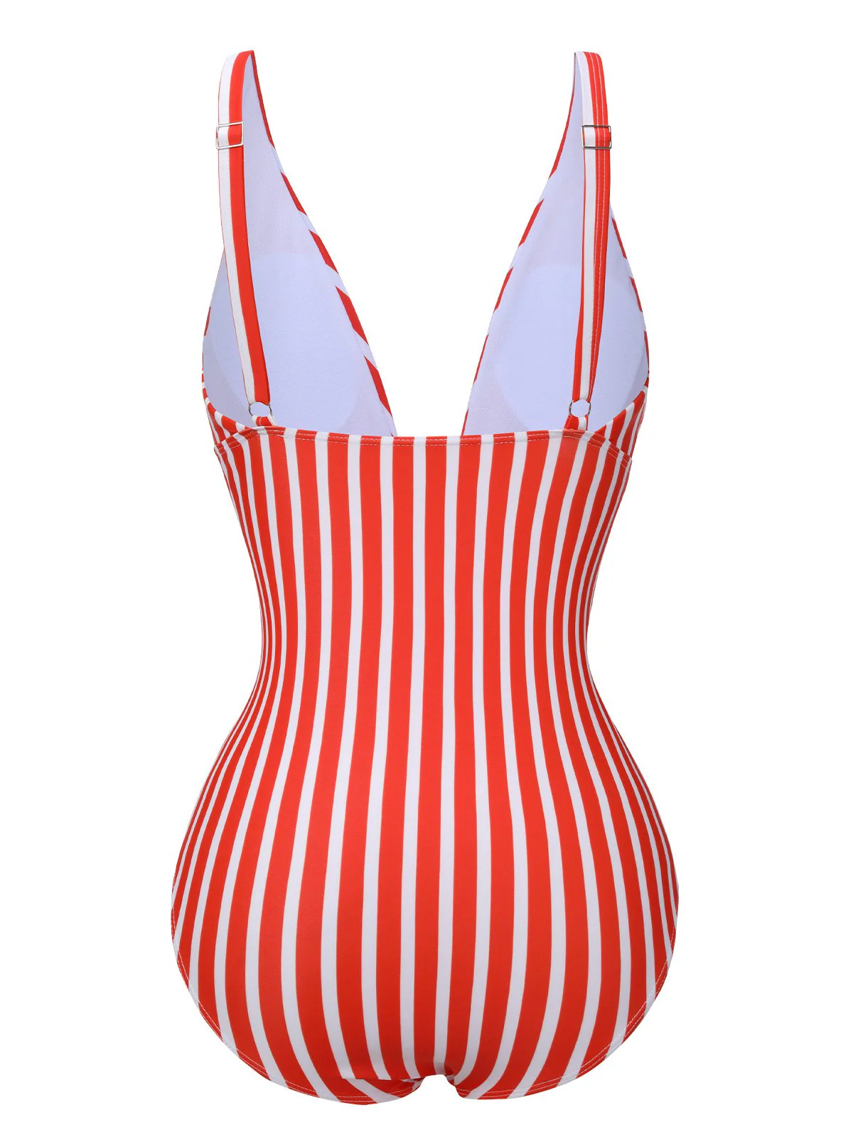 Maillot de bain une pièce à rayures et bretelles spaghetti des années 1950 - Image 5