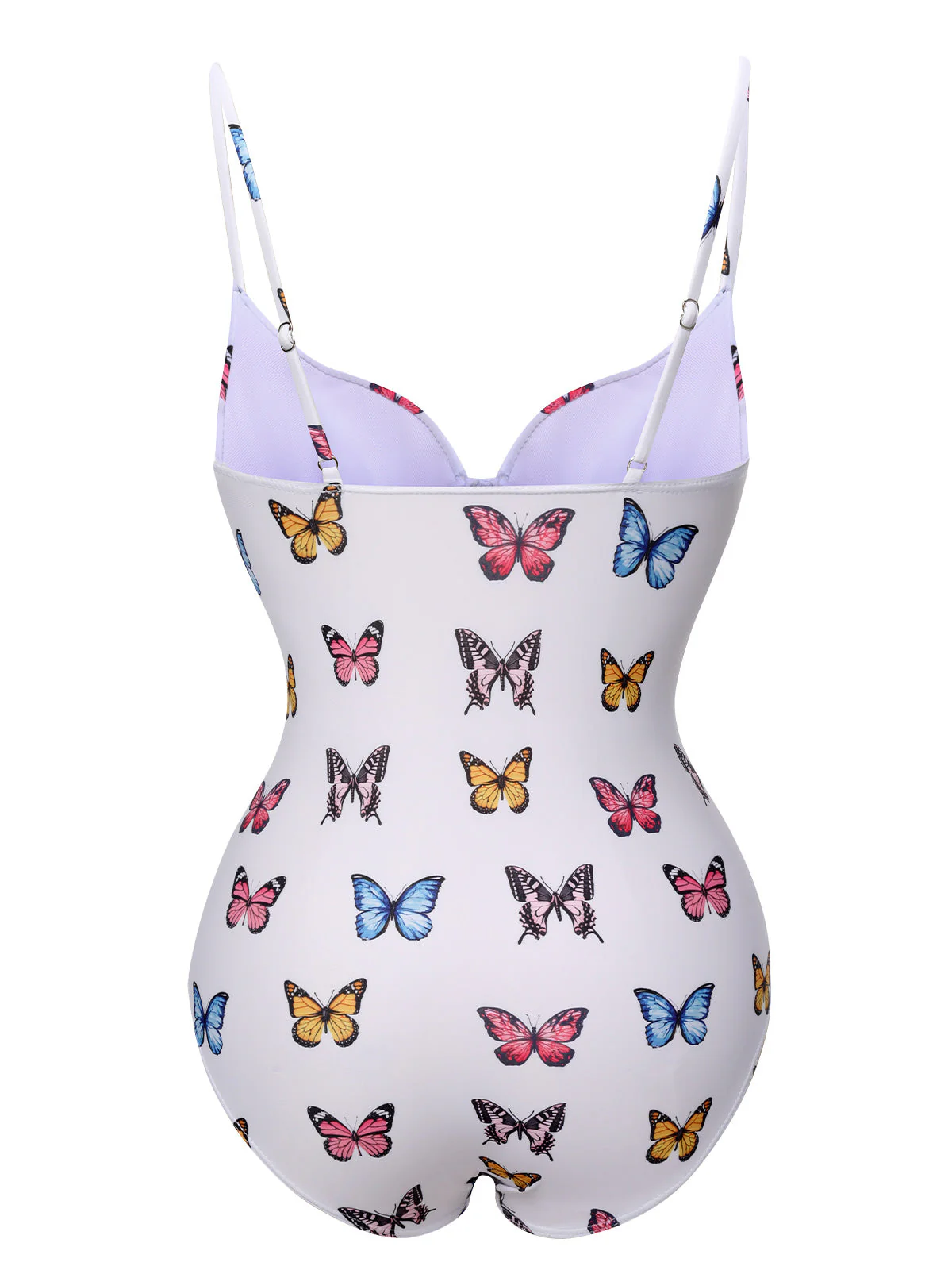 Maillot de bain une pièce blanc à bretelles papillon des années 1970 - Image 3