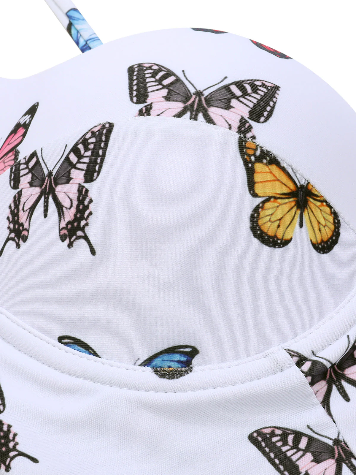 Maillot de bain une pièce blanc à bretelles papillon des années 1970 - Image 4
