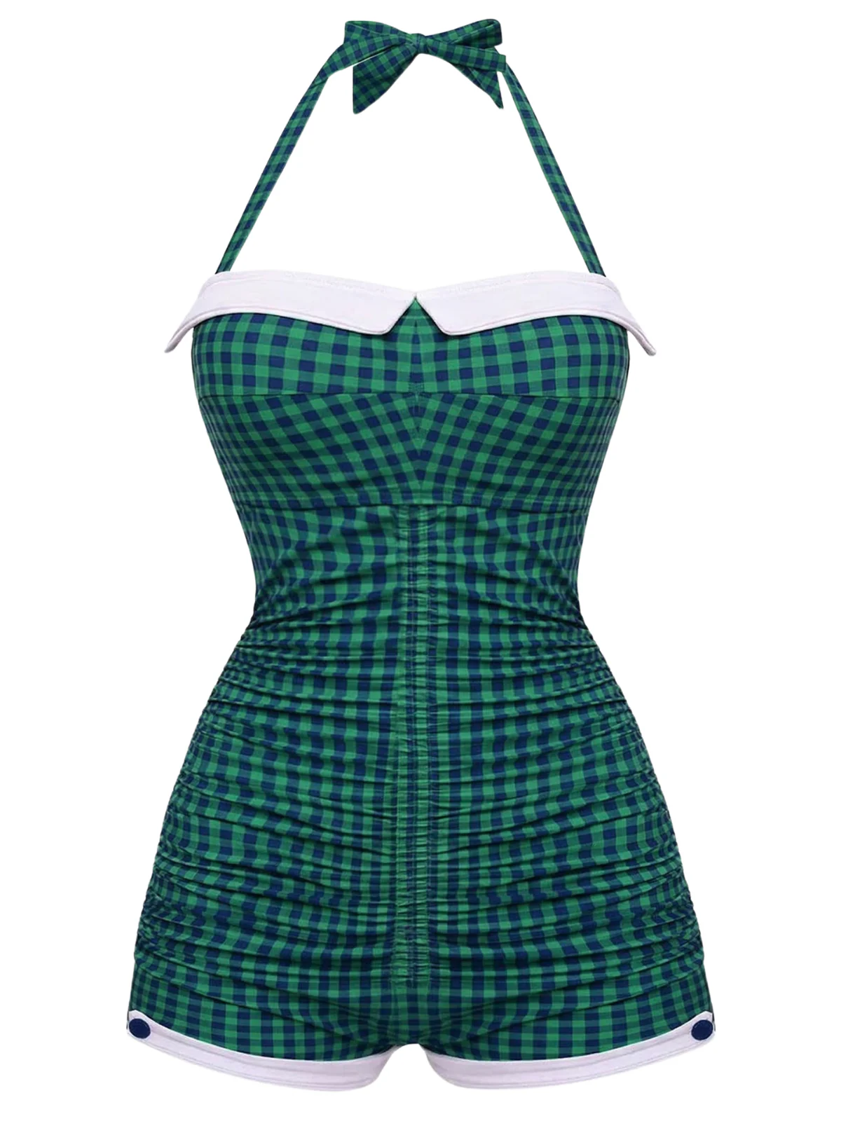 Maillot de bain une pièce rayé à pois et à nœud papillon années 1950 - Image 2