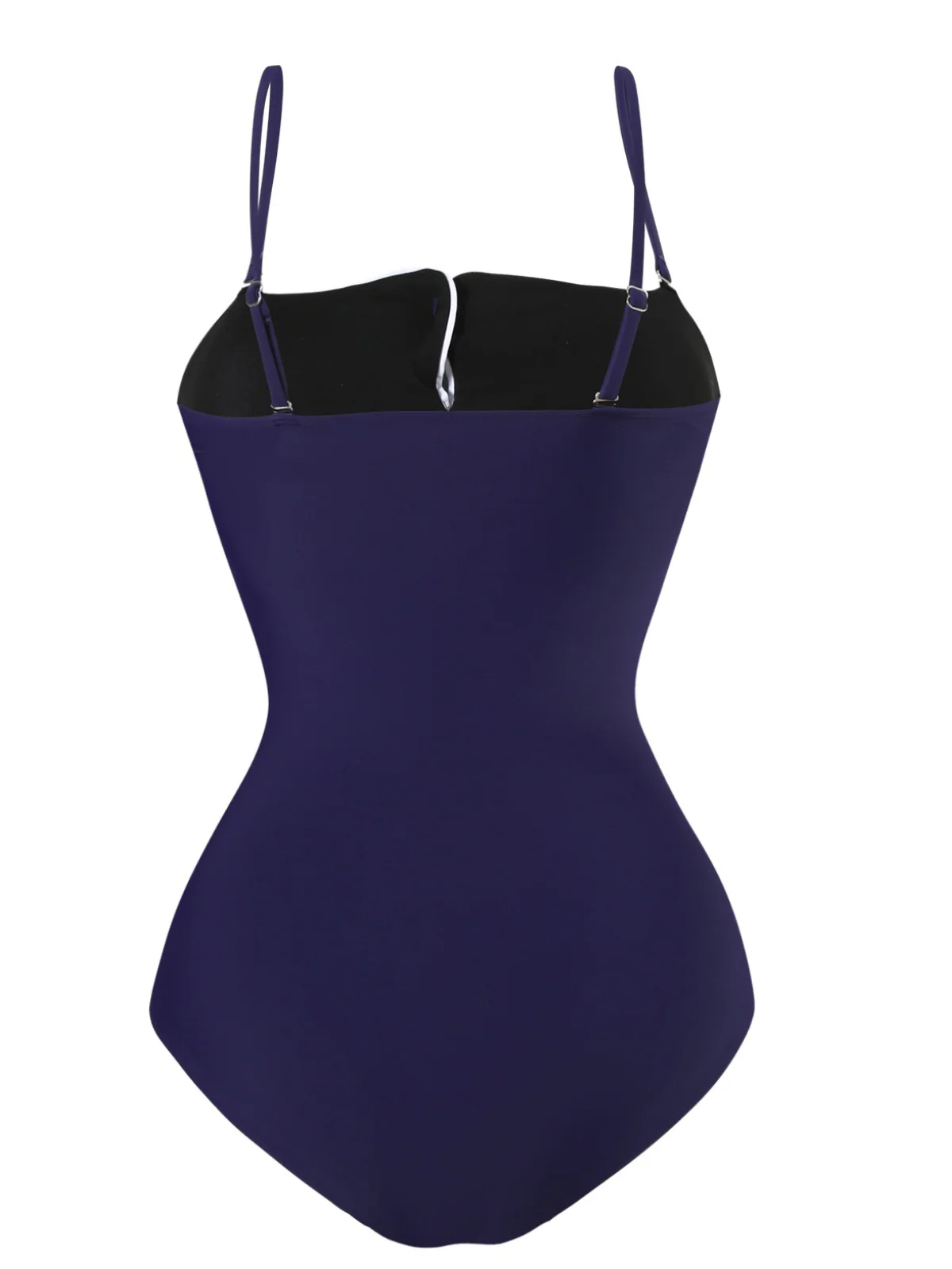 Maillot de bain une pièce bleu foncé à bretelles boutons années 1940 - Image 2