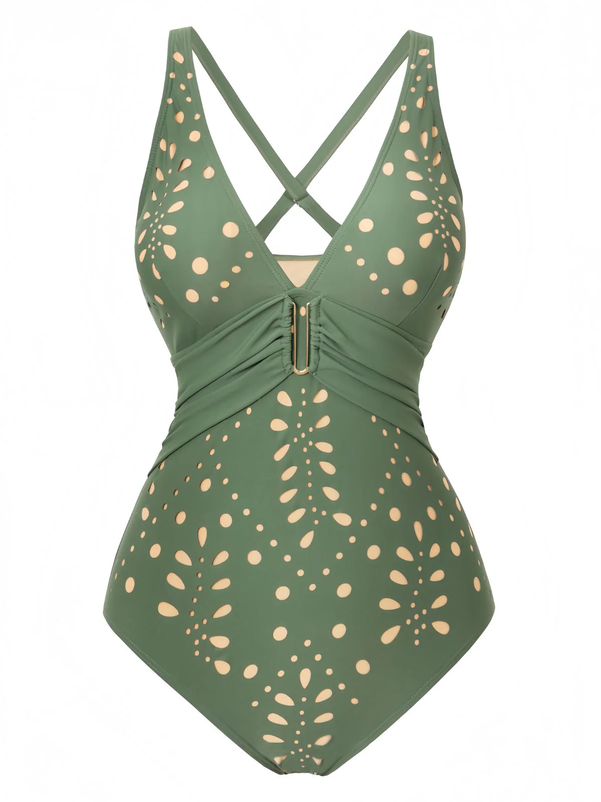Maillot de bain une pièce boucle métallique années 40 - Image 4
