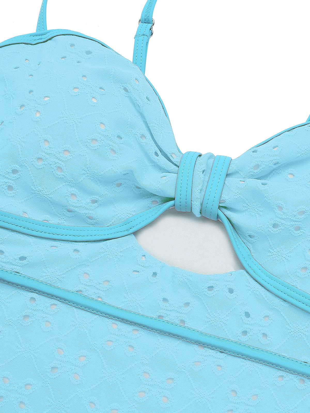 Maillot de bain une pièce creux contrastées nœud papillon des années 1960 - Image 12