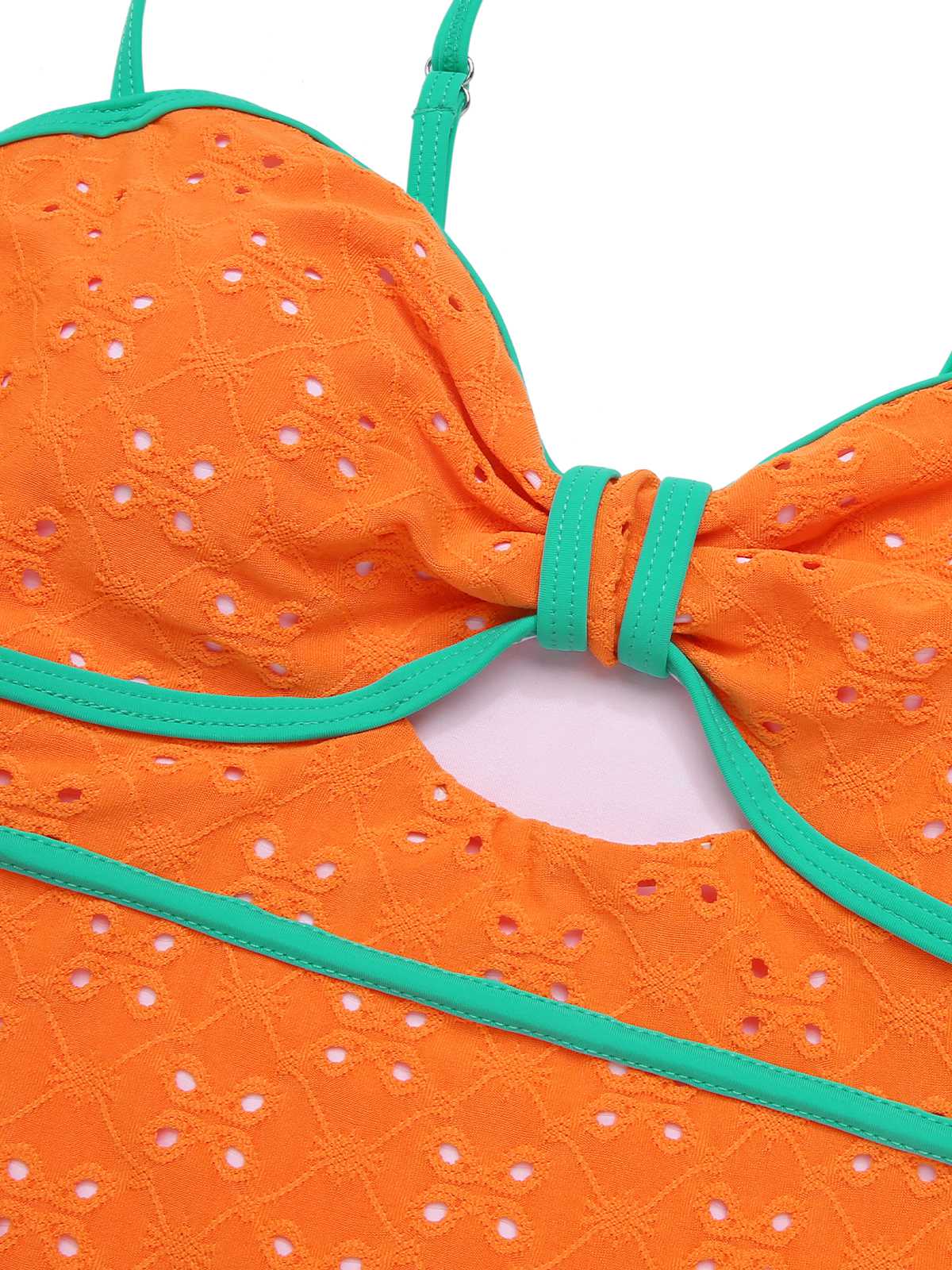 Maillot de bain une pièce creux contrastées nœud papillon des années 1960 - Image 8