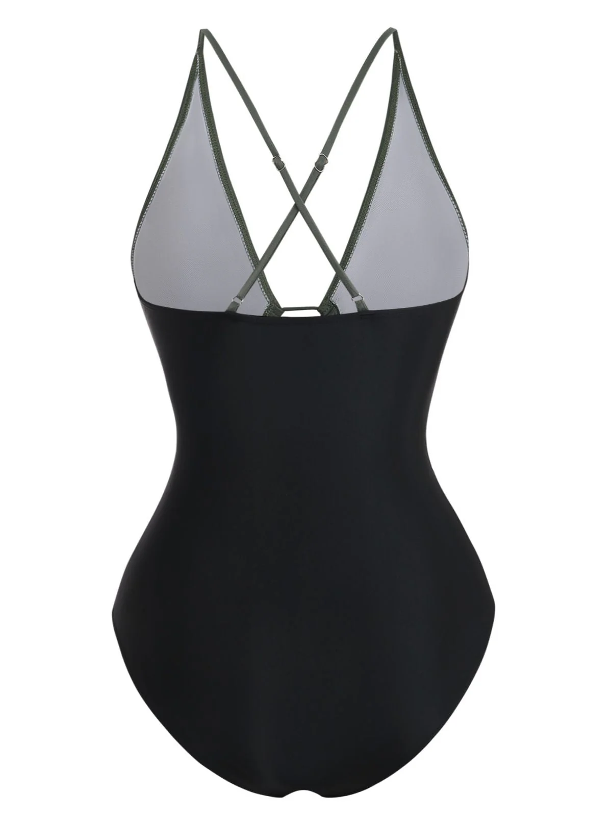 Maillot de bain une pièce décolleté plongeant ajouré et lacé années 60 - Image 3