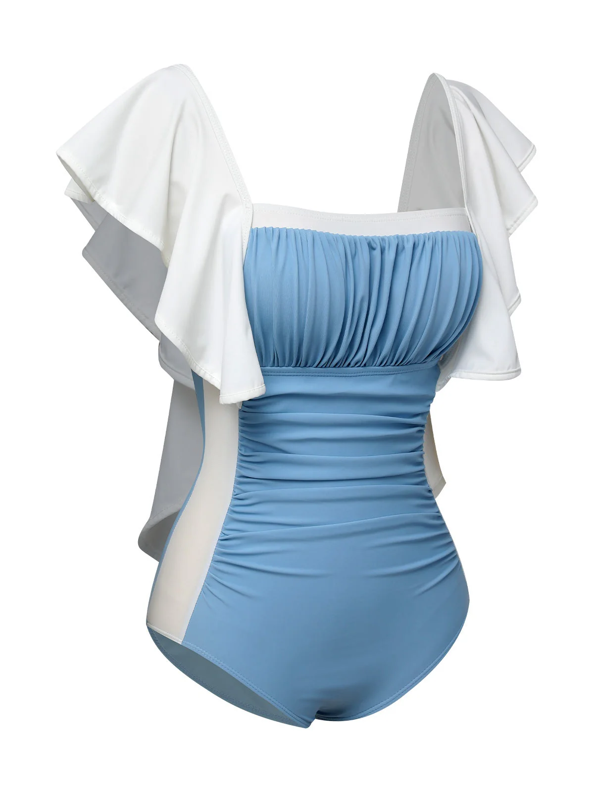 Maillot de bain une pièce dos nu bleu clair des années 1960 - Image 2