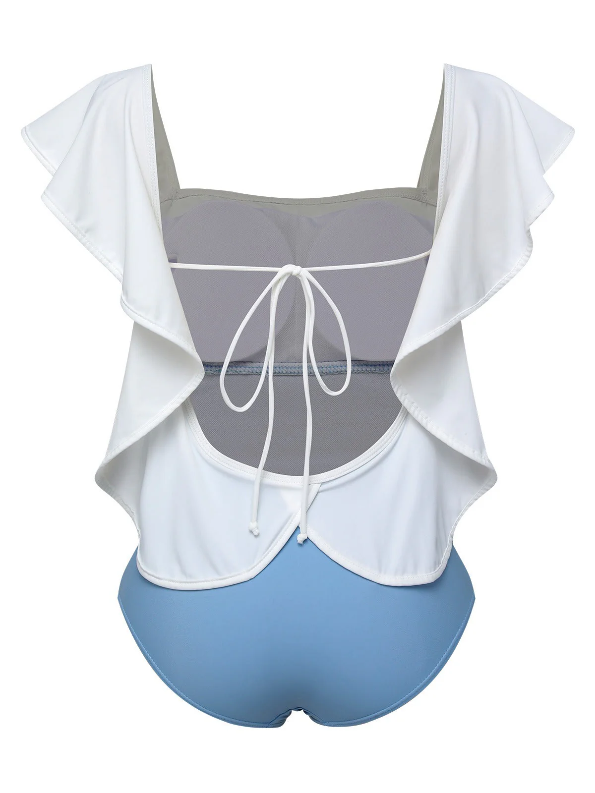 Maillot de bain une pièce dos nu bleu clair des années 1960 - Image 3