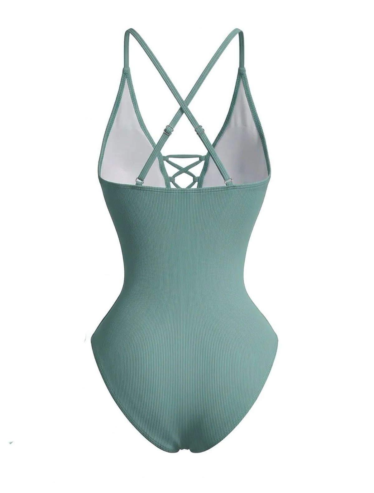 Maillot de bain une pièce dos nu lacets croisés années 80 - Image 2
