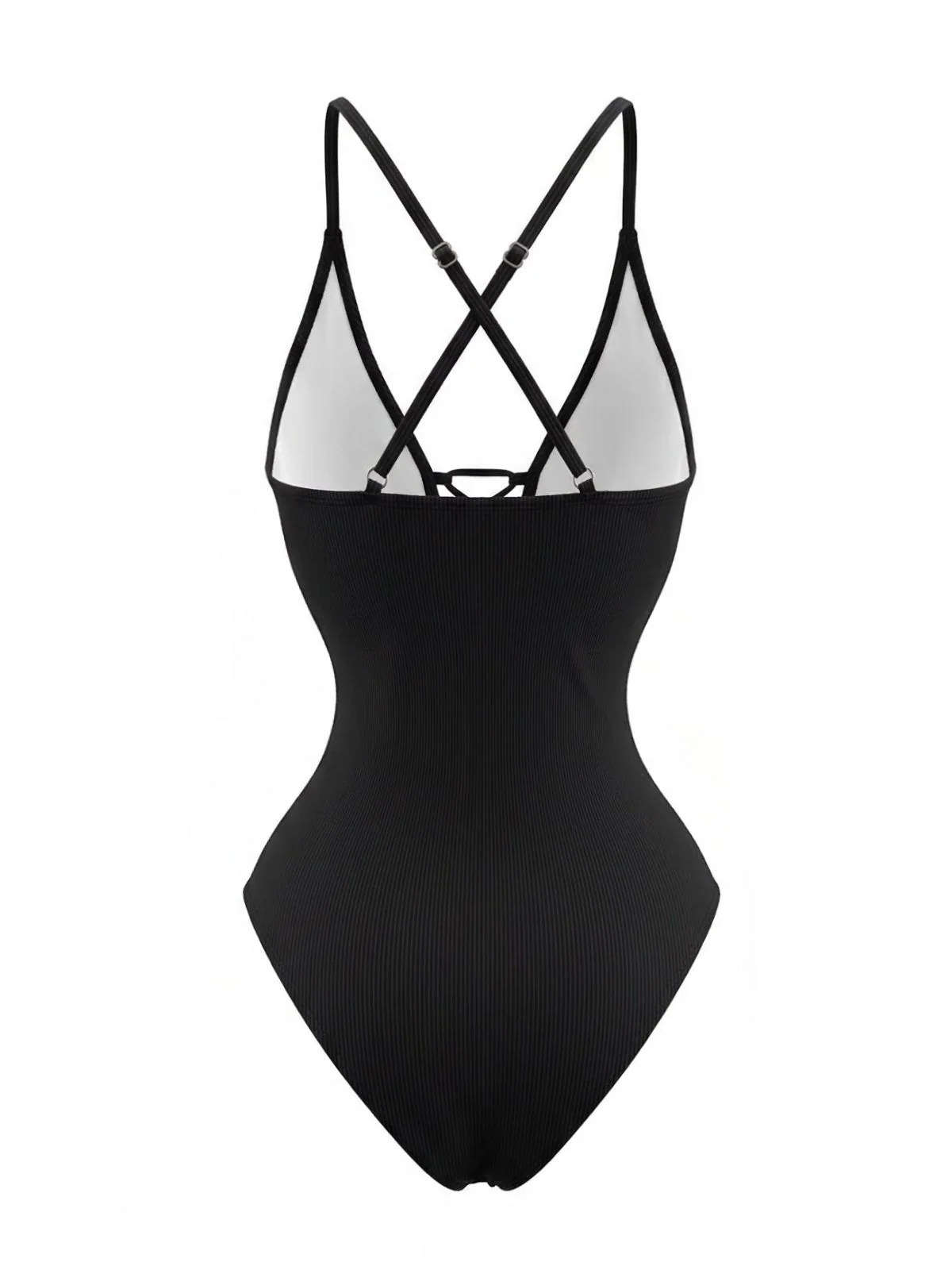 Maillot de bain une pièce dos nu lacets croisés années 80 - Image 6