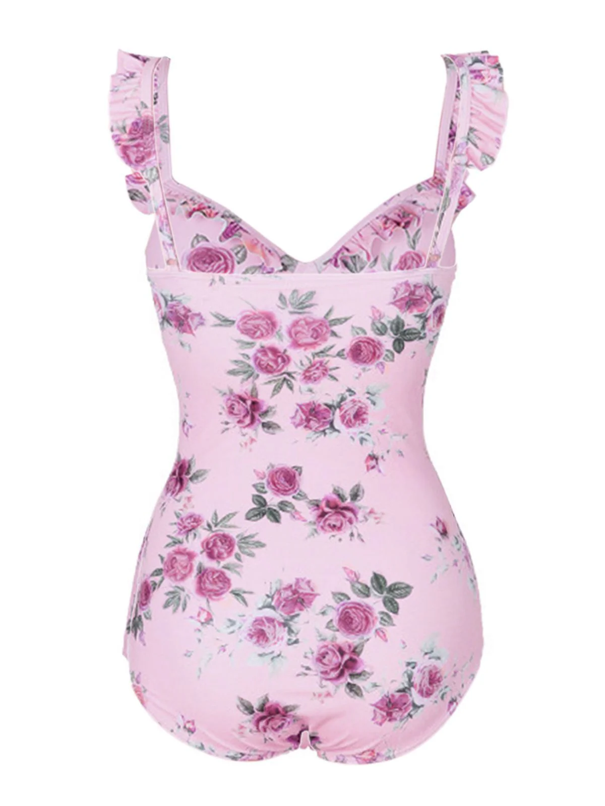Maillot de Bain Une Pièce Fleuri à Volants - Image 3