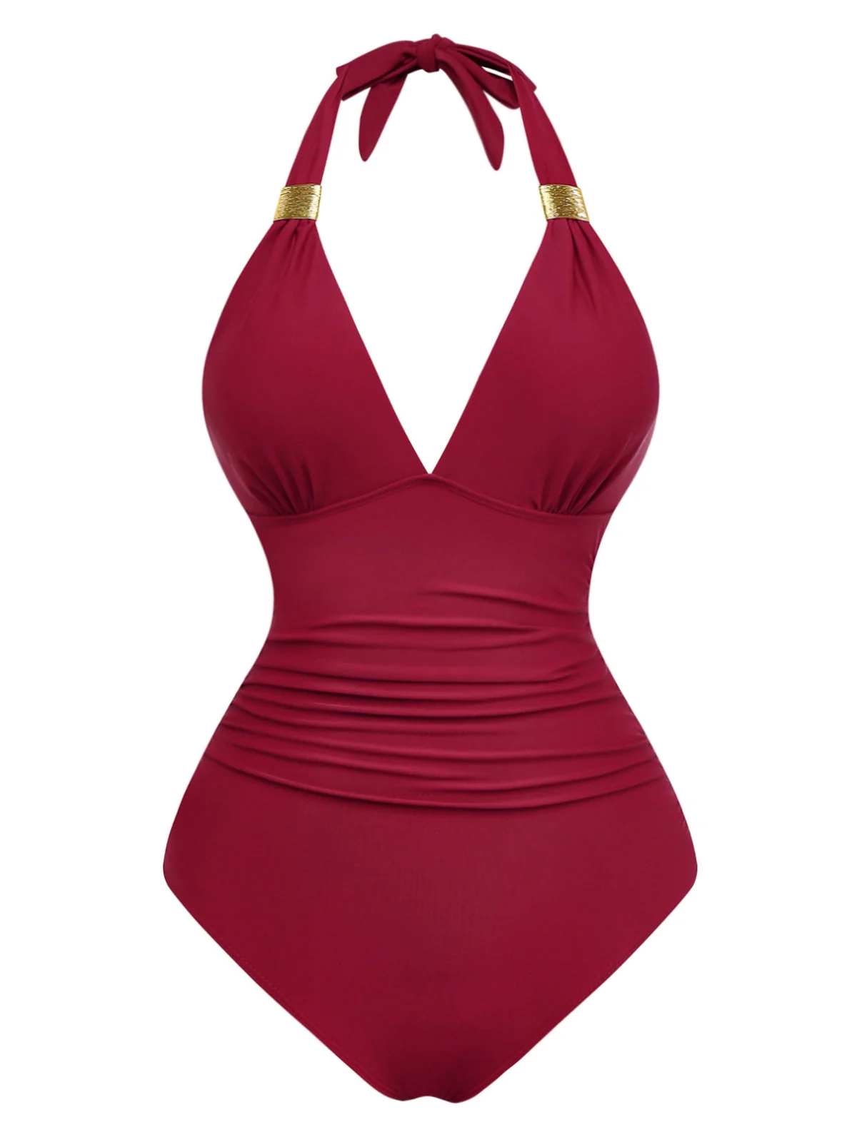Maillot de bain une pièce froncé à décolleté plongeant en V années 1940 - Image 2