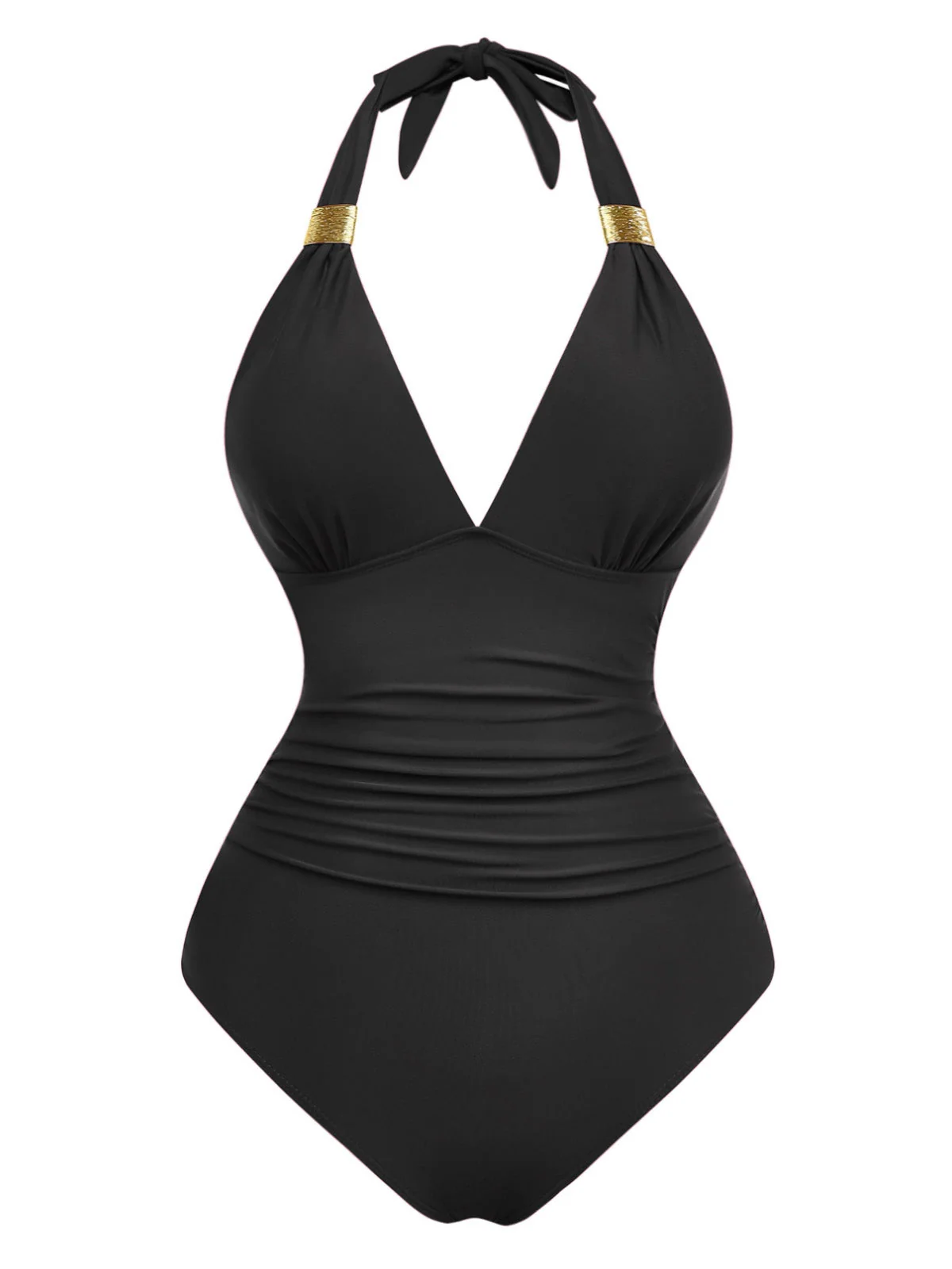 Maillot de bain une pièce froncé à décolleté plongeant en V années 1940 - Image 7
