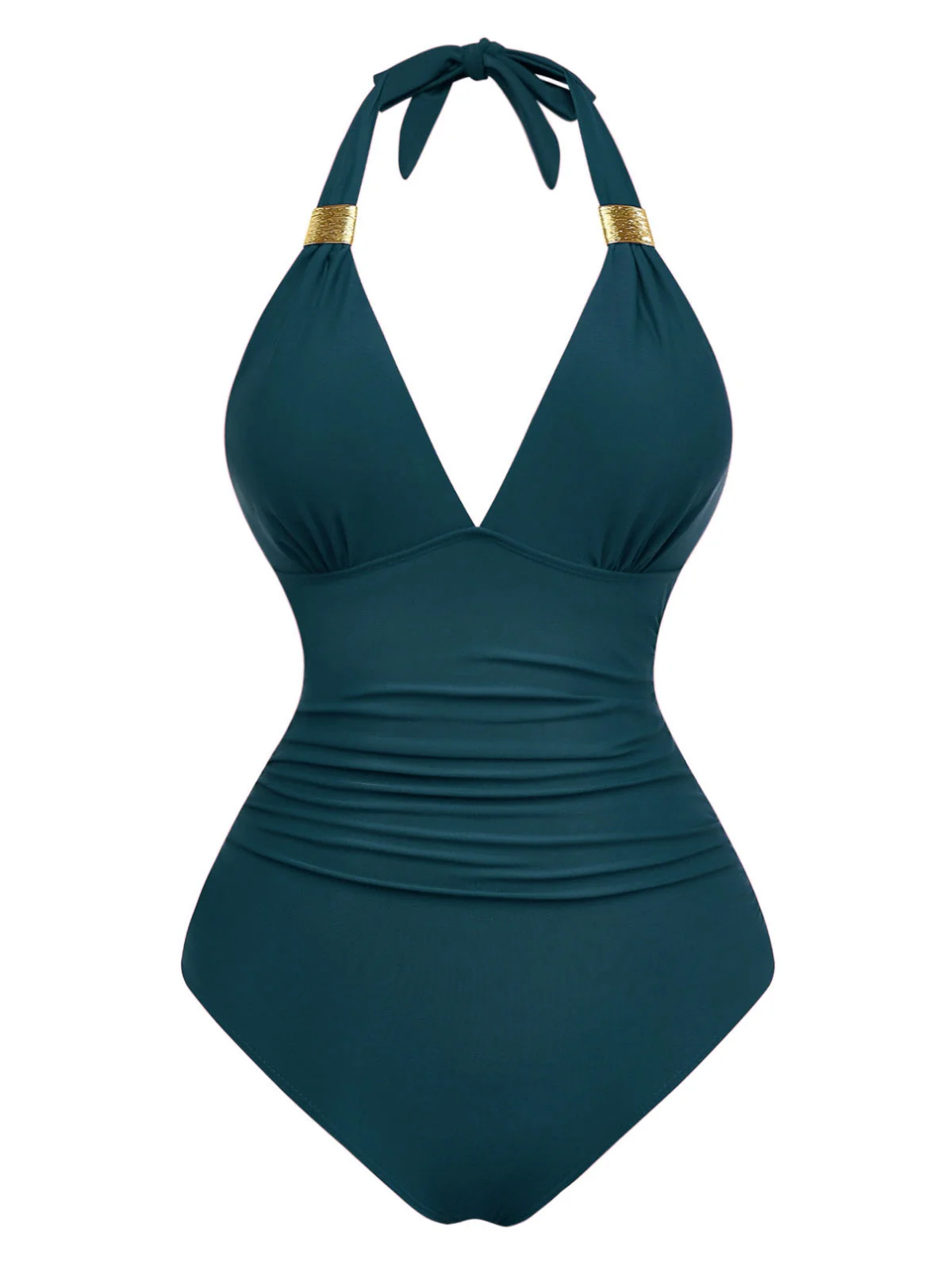 Maillot de bain une pièce froncé à décolleté plongeant en V années 1940 - Image 9