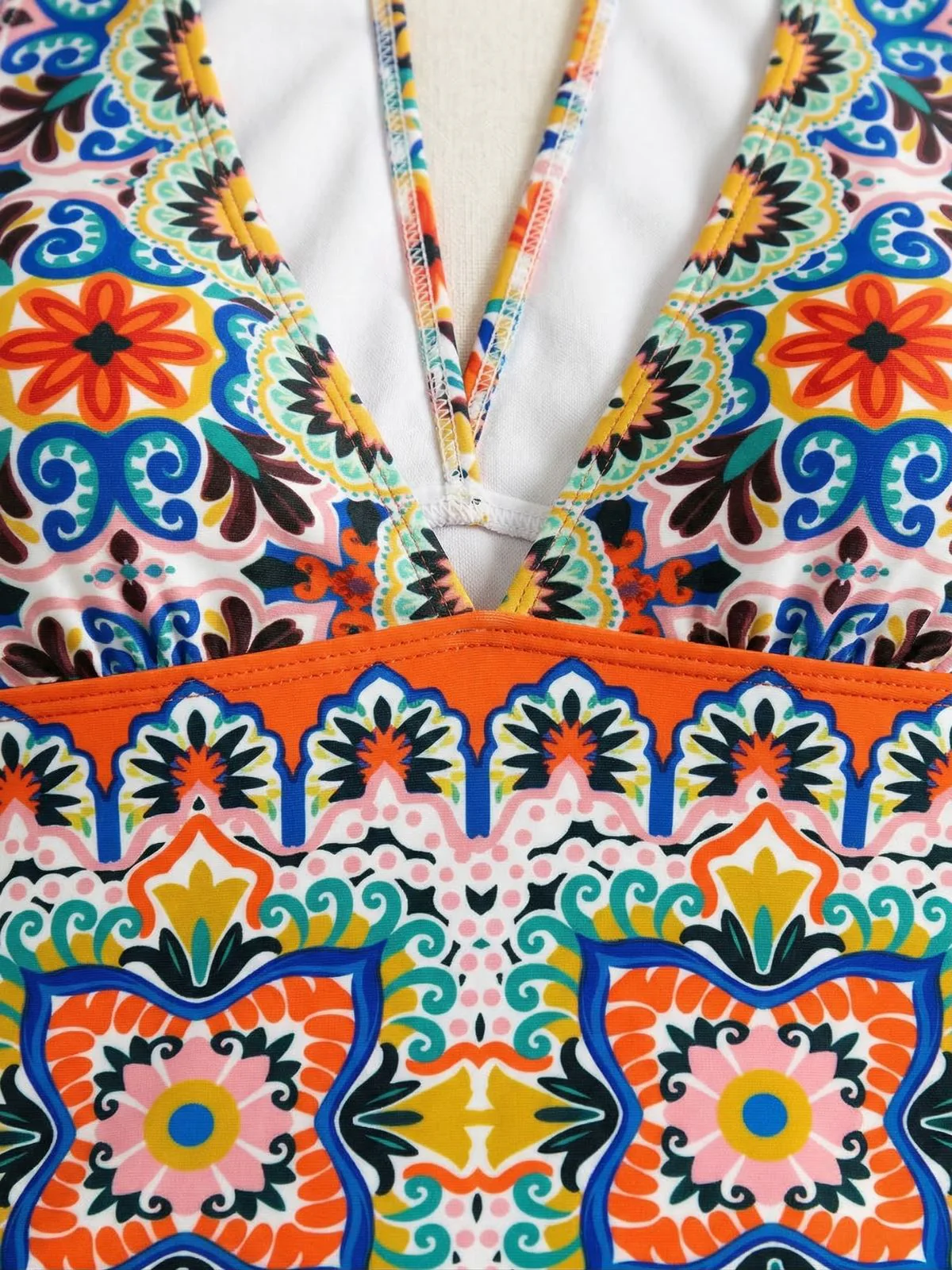 Maillot de Bain Une Pièce Multicolore Imprimé Années 1930 - Image 3