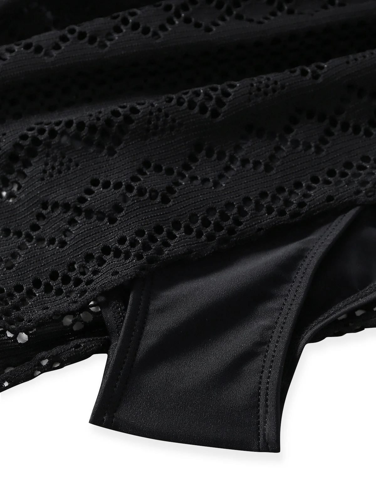 Maillot de Bain Une Pièce Noir Dentelle Années 1950 - Image 6