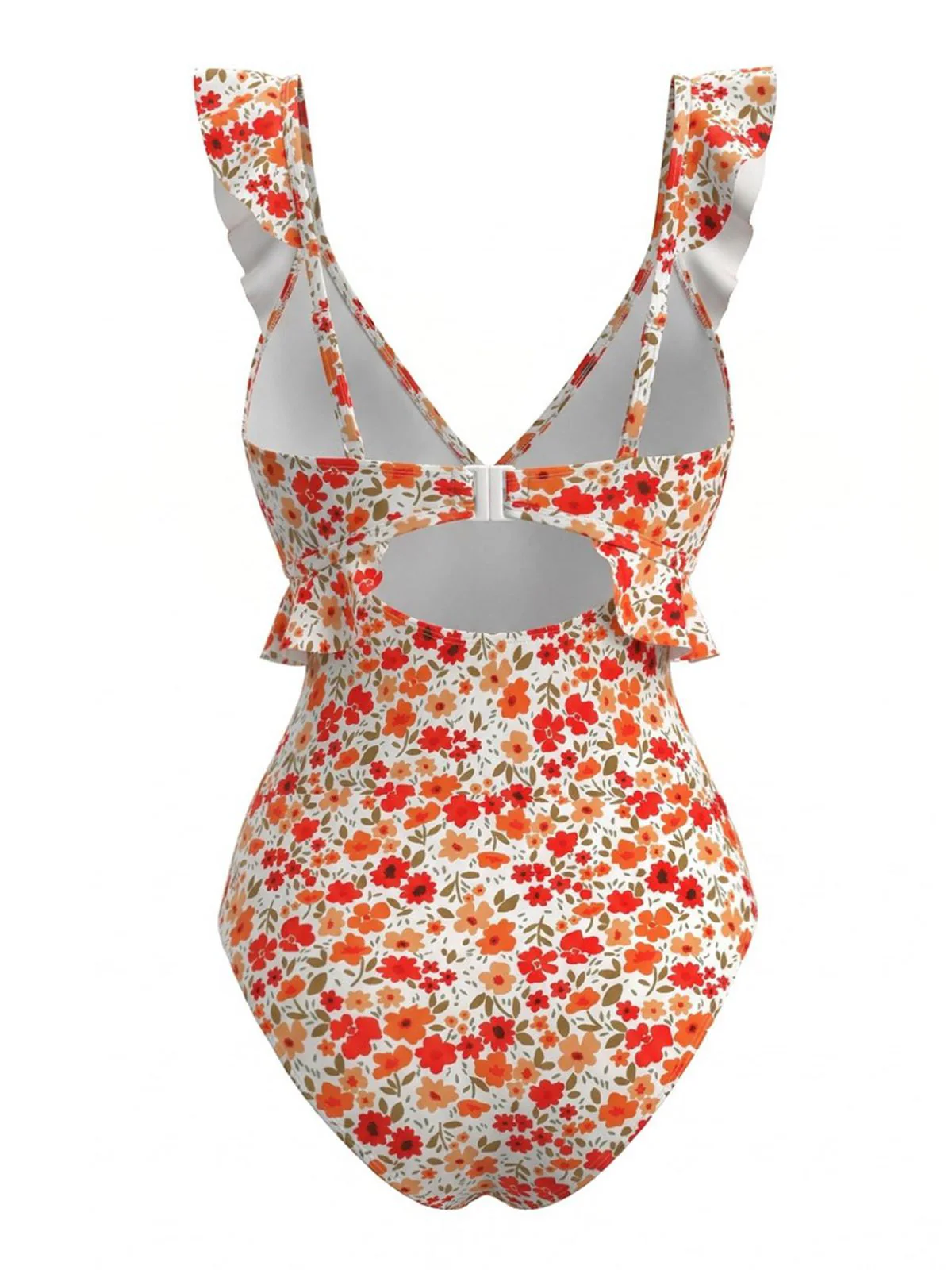Maillot de Bain Une Pièce Orange Floral Années 1940 - Image 3