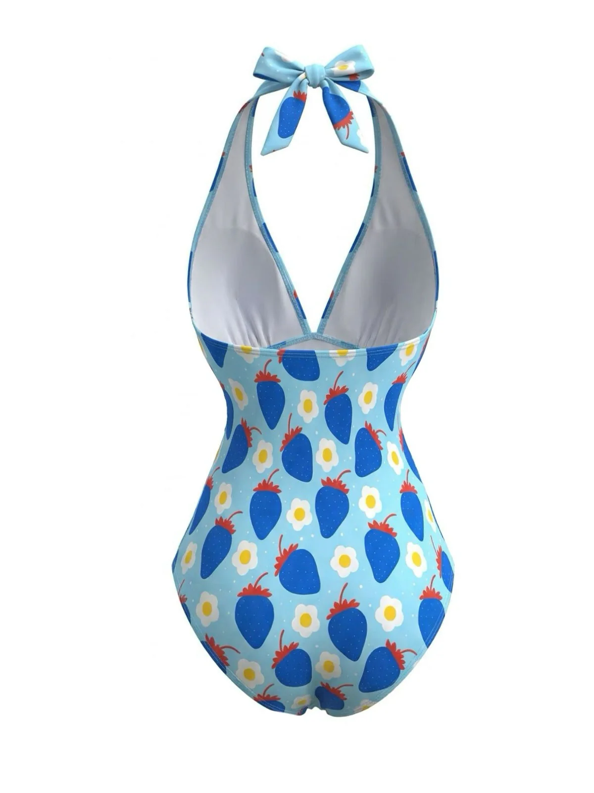 Maillot de bain une pièce plissé effet ventre plat couleur fraise années 1950 - Image 2