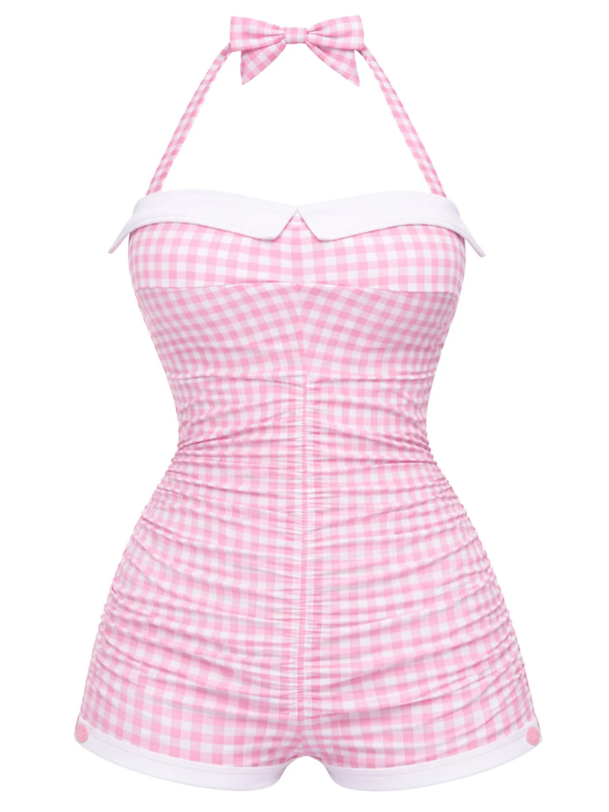Maillot de bain une pièce rayé à pois et à nœud papillon années 1950 - Image 4