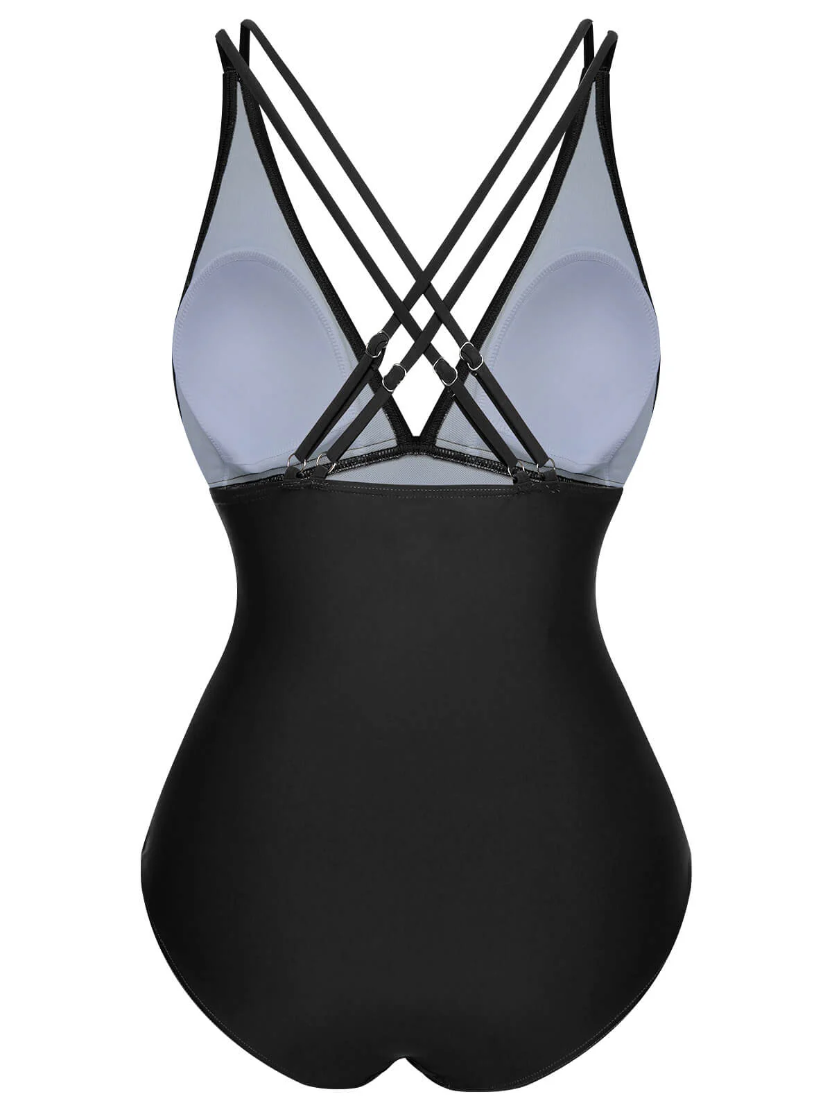 Maillot de bain une pièce uni à col en V des années 1950 - Image 11