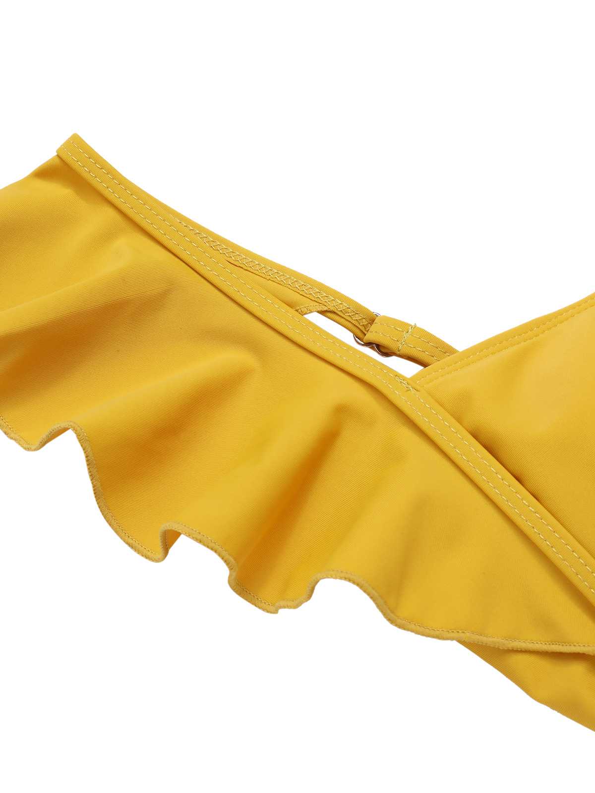 Maillot de bain une pièce uni dos nu à volants des années 1950 - Image 16