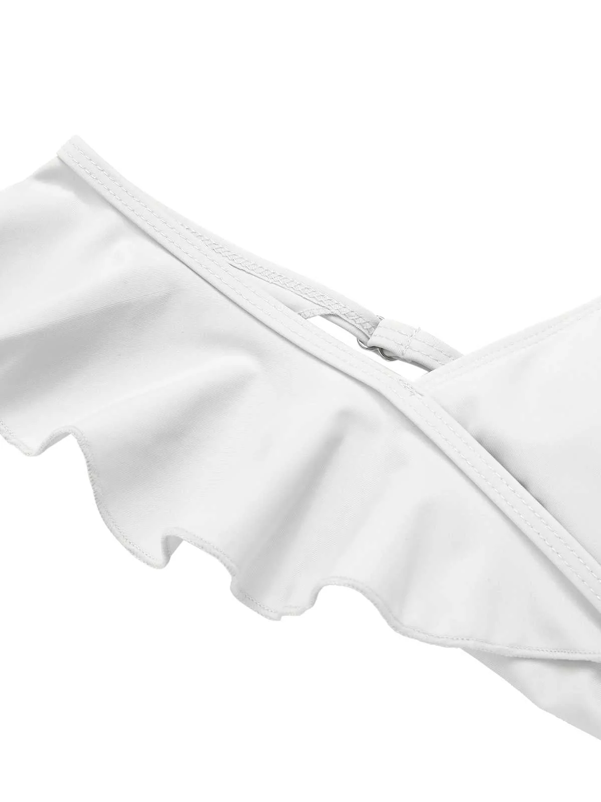 Maillot de bain une pièce uni dos nu à volants des années 1950 - Image 8