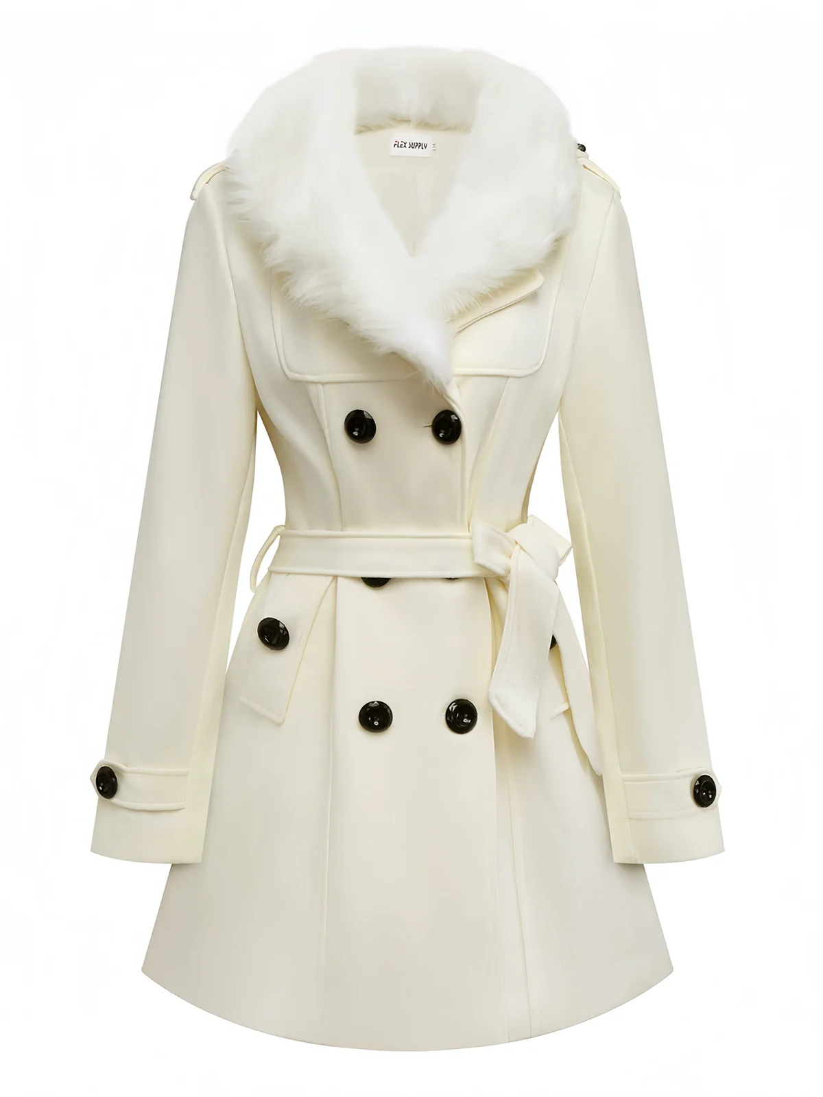 Manteau à boutons amovibles en fausse fourrure des années 1940 - Image 2