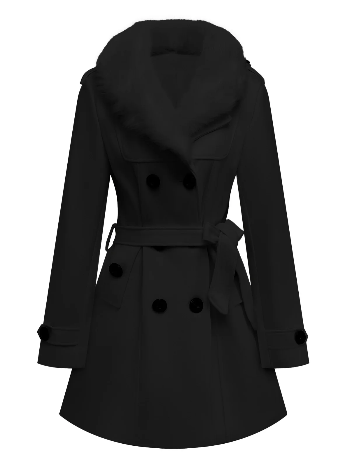 Manteau à boutons amovibles en fausse fourrure des années 1940 - Image 8