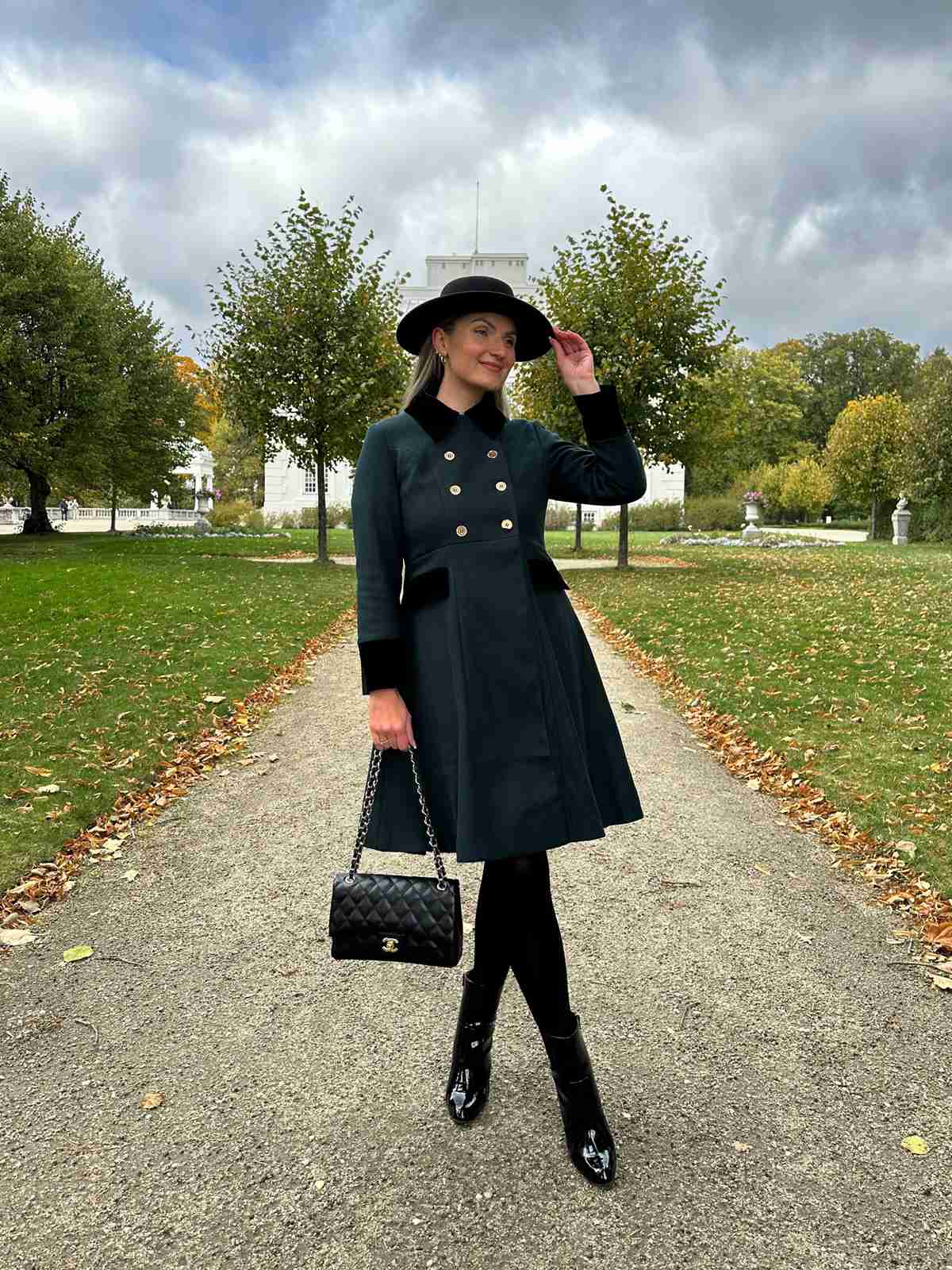 Manteau à Boutons Uni Vert Foncé Années 1950 - Image 12