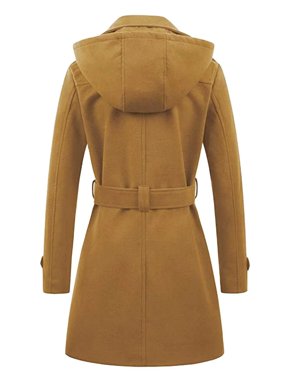 Manteau à capuche croisé en fausse laine des années 1970 - Image 2
