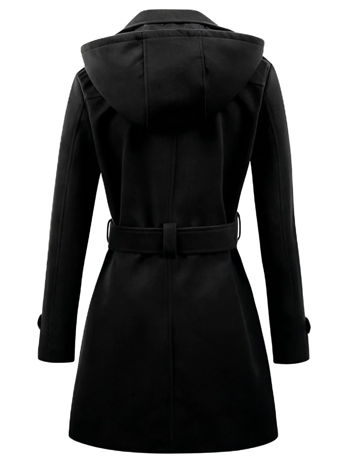 Manteau à capuche croisé en fausse laine des années 1970 - Image 4