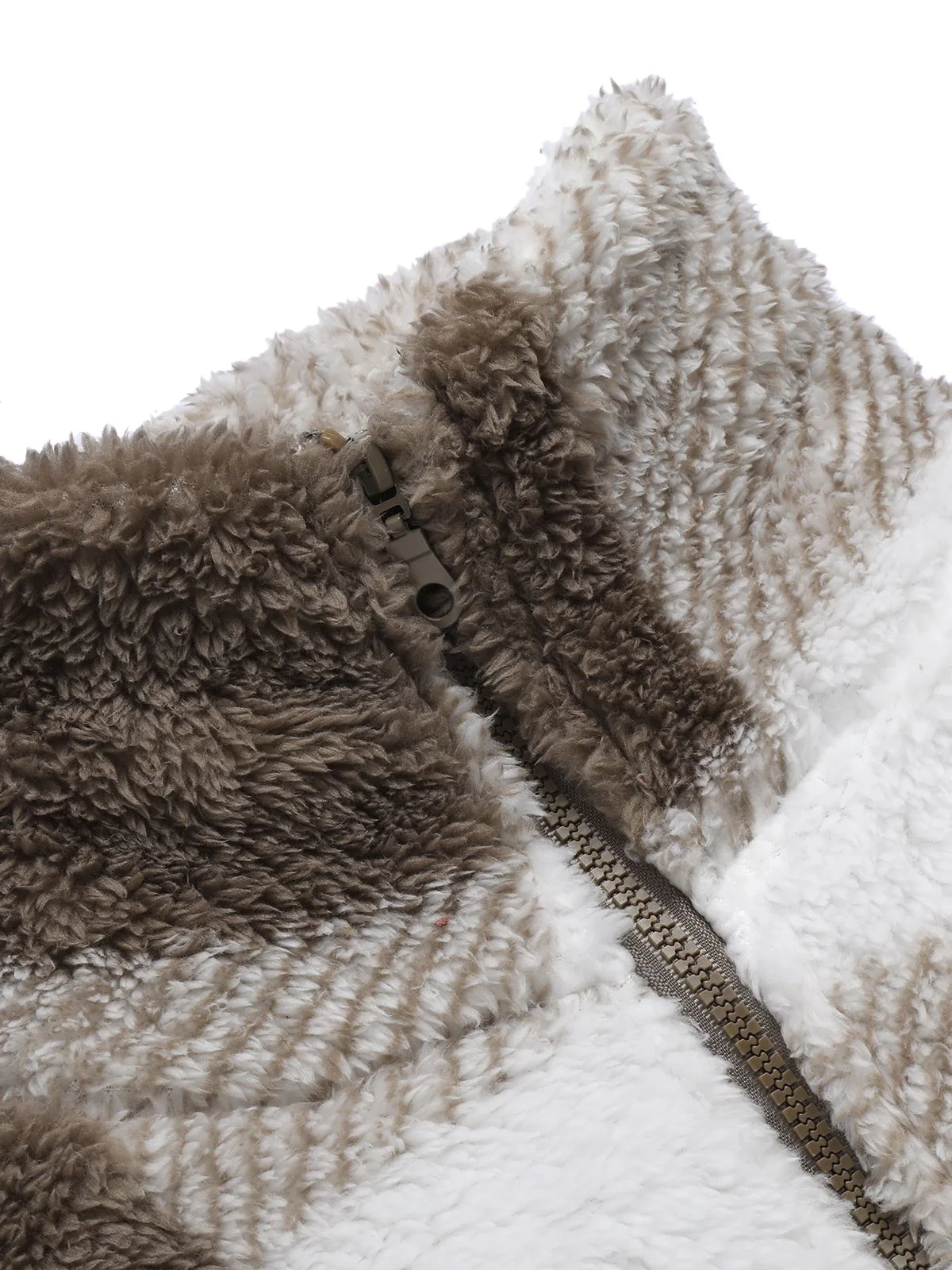 Manteau à carreaux en peluche réversible beige des années 1940 - Image 5