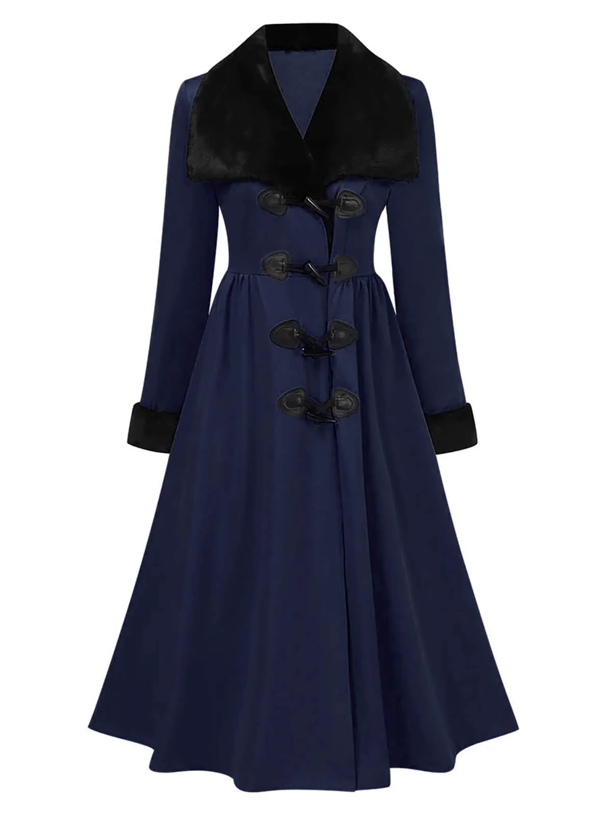 Manteau à col en fourrure rouge et noir des années 1950 - Image 10