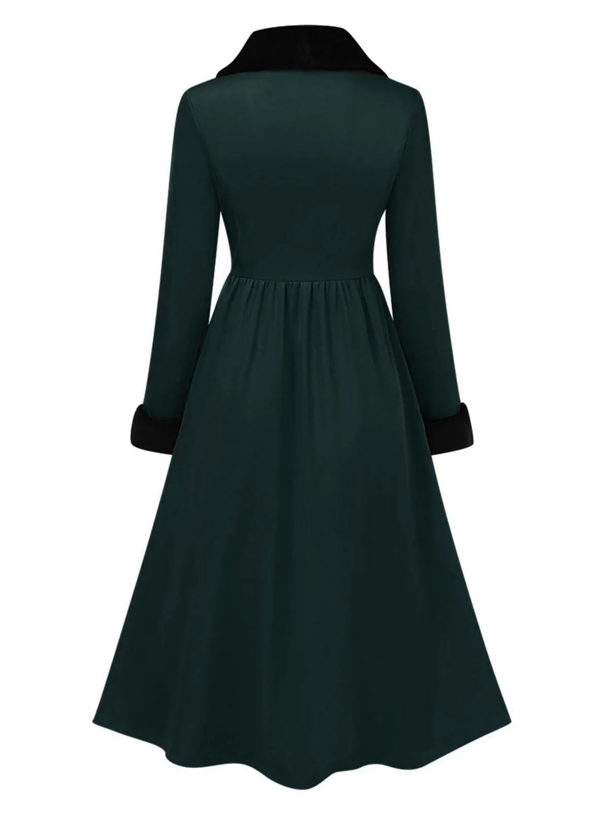 Manteau à col en fourrure rouge et noir des années 1950 - Image 13