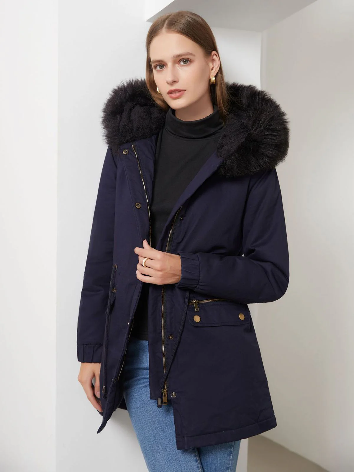 Manteau Années 50 Garnie de Fourrure Synthétique à Boucle - Image 14