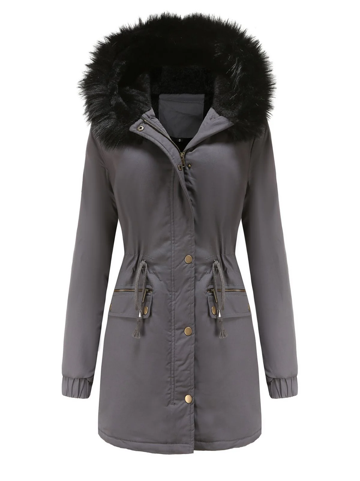 Manteau Années 50 Garnie de Fourrure Synthétique à Boucle - Image 4