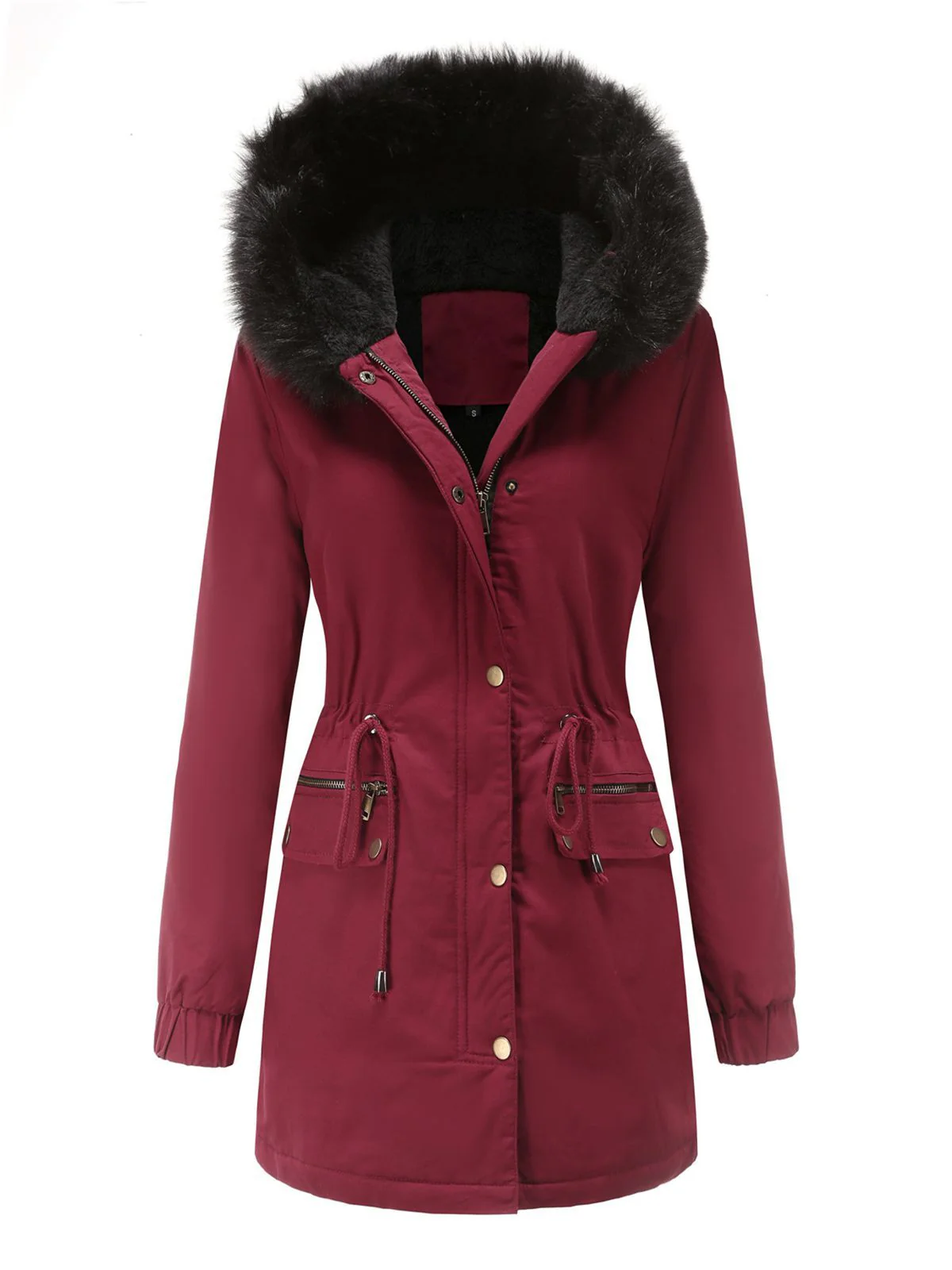 Manteau Années 50 Garnie de Fourrure Synthétique à Boucle - Image 6