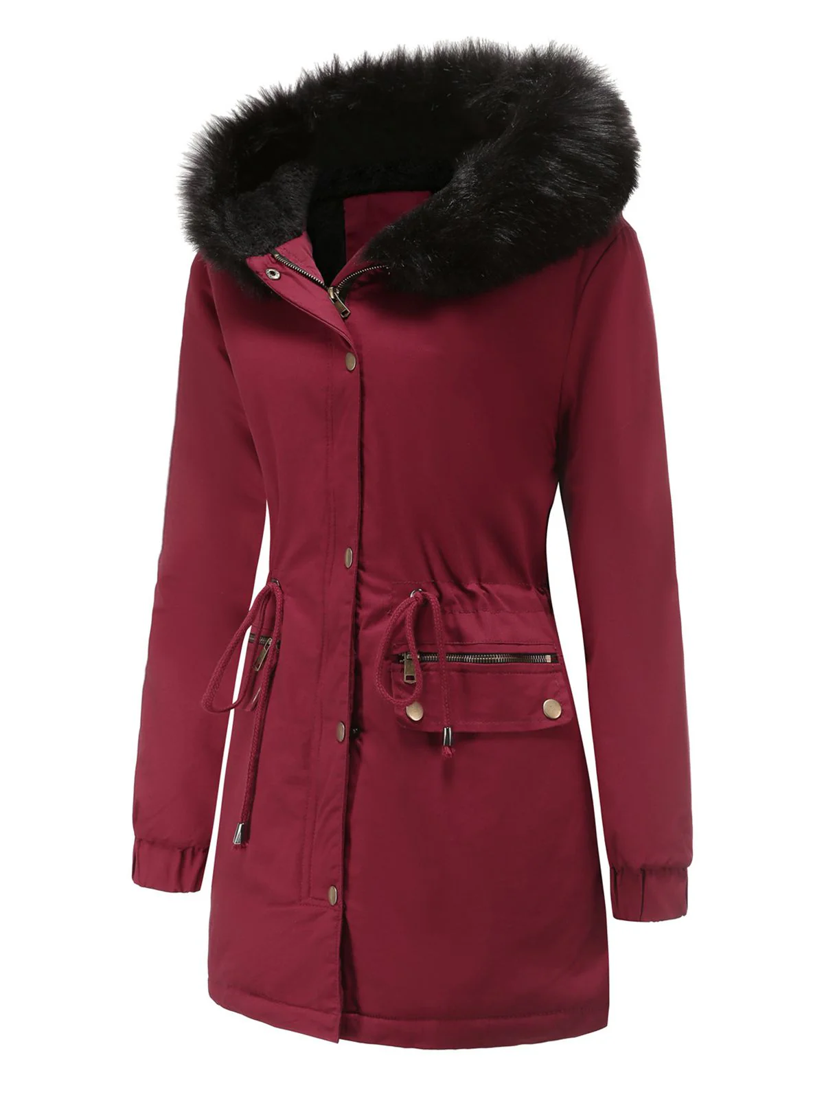 Manteau Années 50 Garnie de Fourrure Synthétique à Boucle - Image 7
