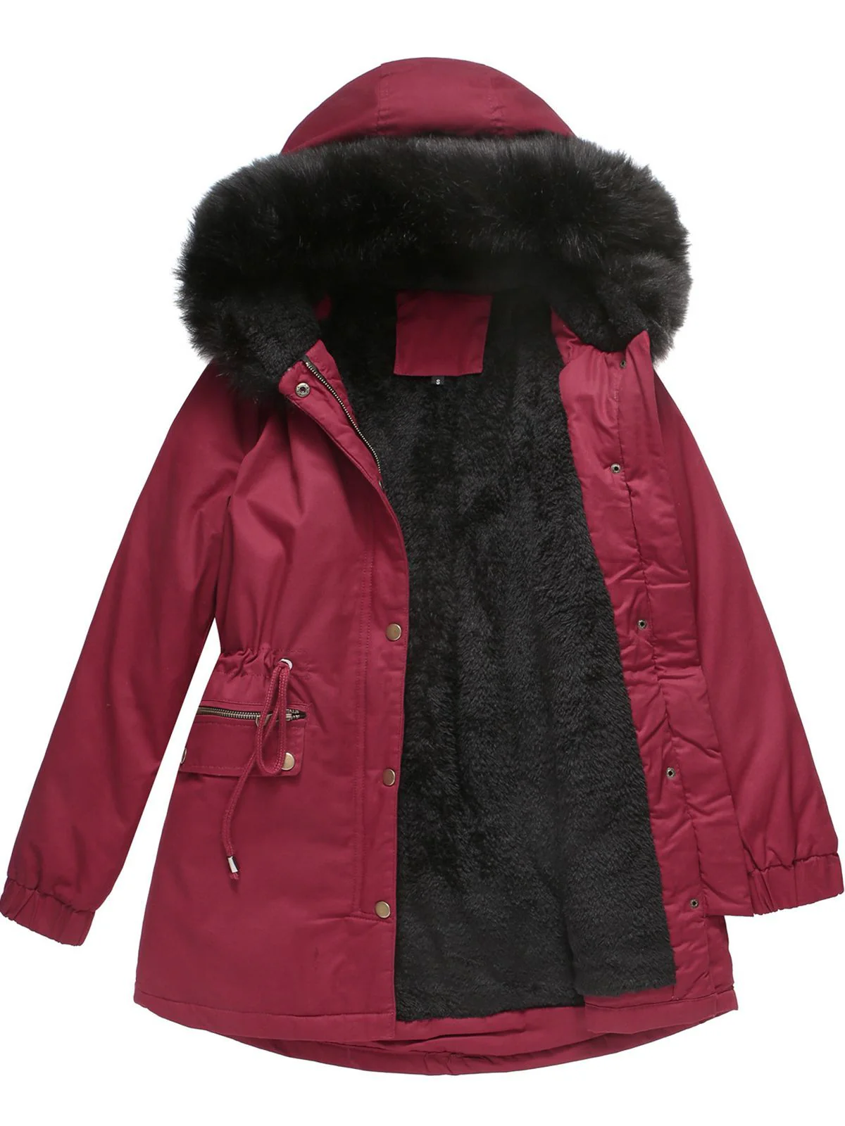 Manteau Années 50 Garnie de Fourrure Synthétique à Boucle - Image 5