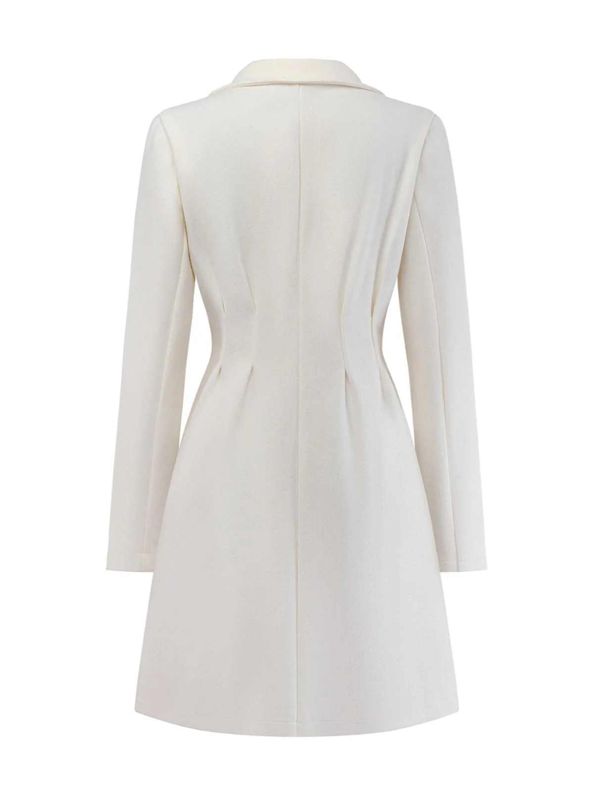 Manteau blanche en fausse laine à boutons nacrés années 1940 - Image 2