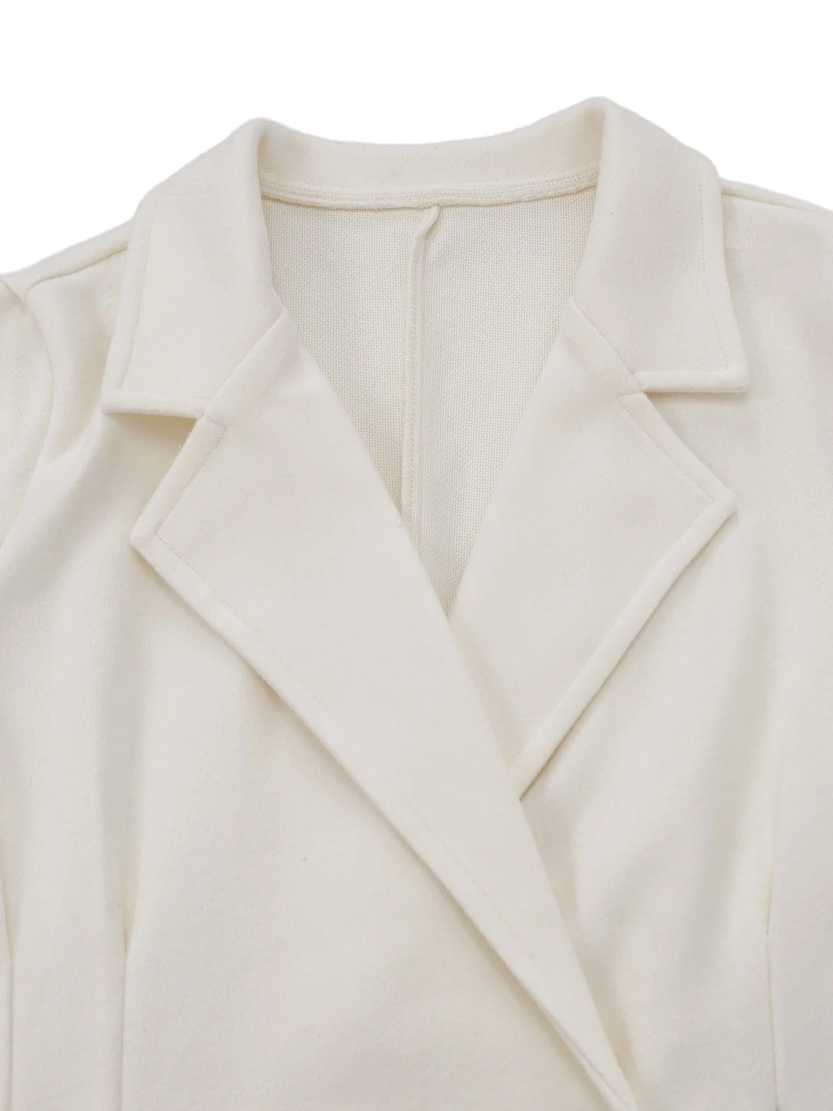 Manteau blanche en fausse laine à boutons nacrés années 1940 - Image 3