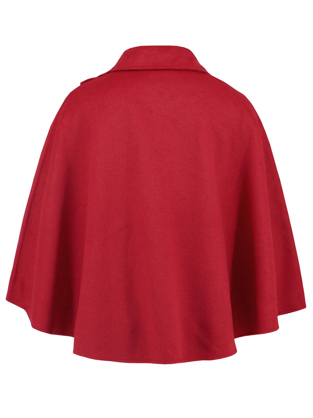 Manteau cape rouge à revers uni des années 1950 - Image 3
