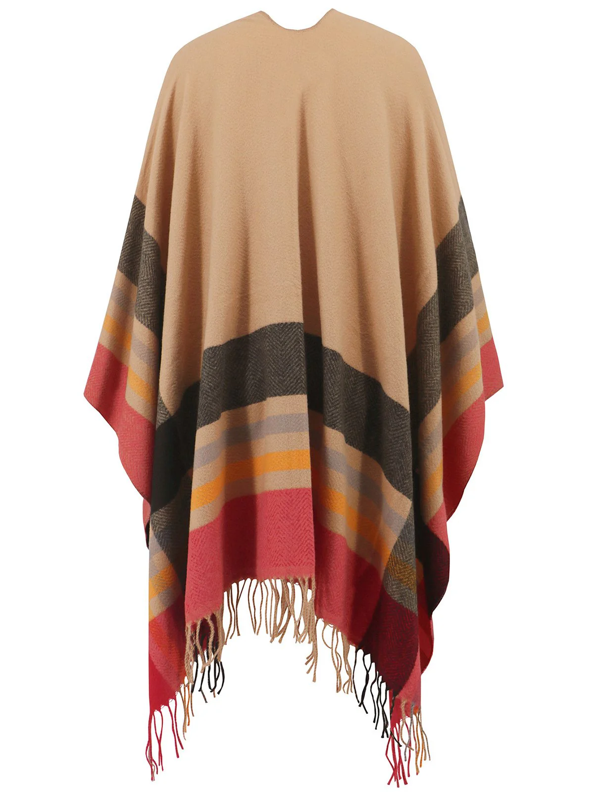 Manteau châle coupe-vent confortable à franges rayées des années 1950 - Image 4