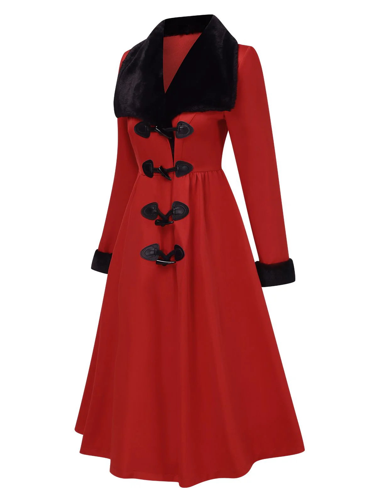 Manteau à col en fourrure bleu bouton croissants des années 1950 - Image 7
