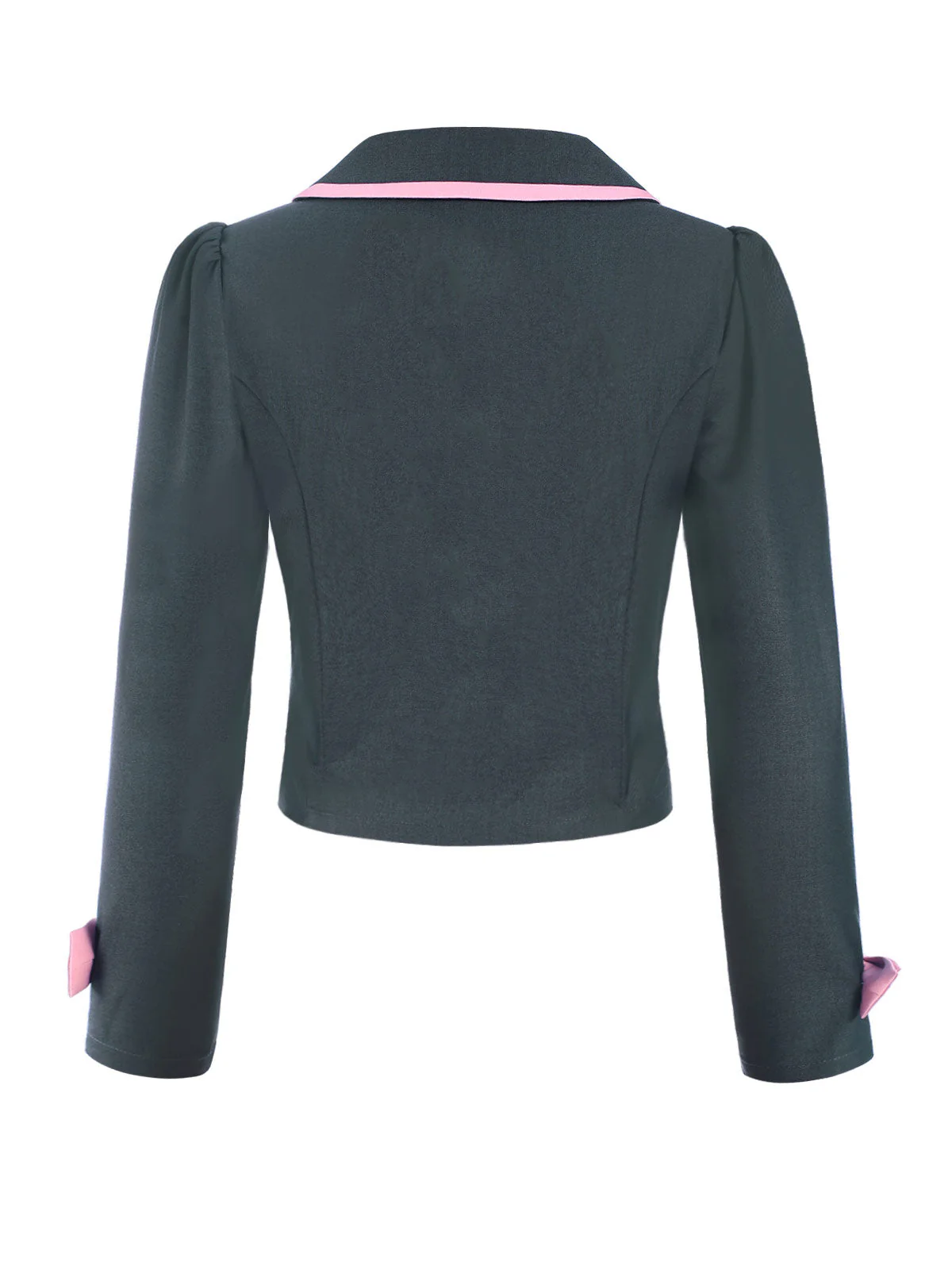 Manteau court gris foncé avec nœud à revers des années 1950 - Image 4